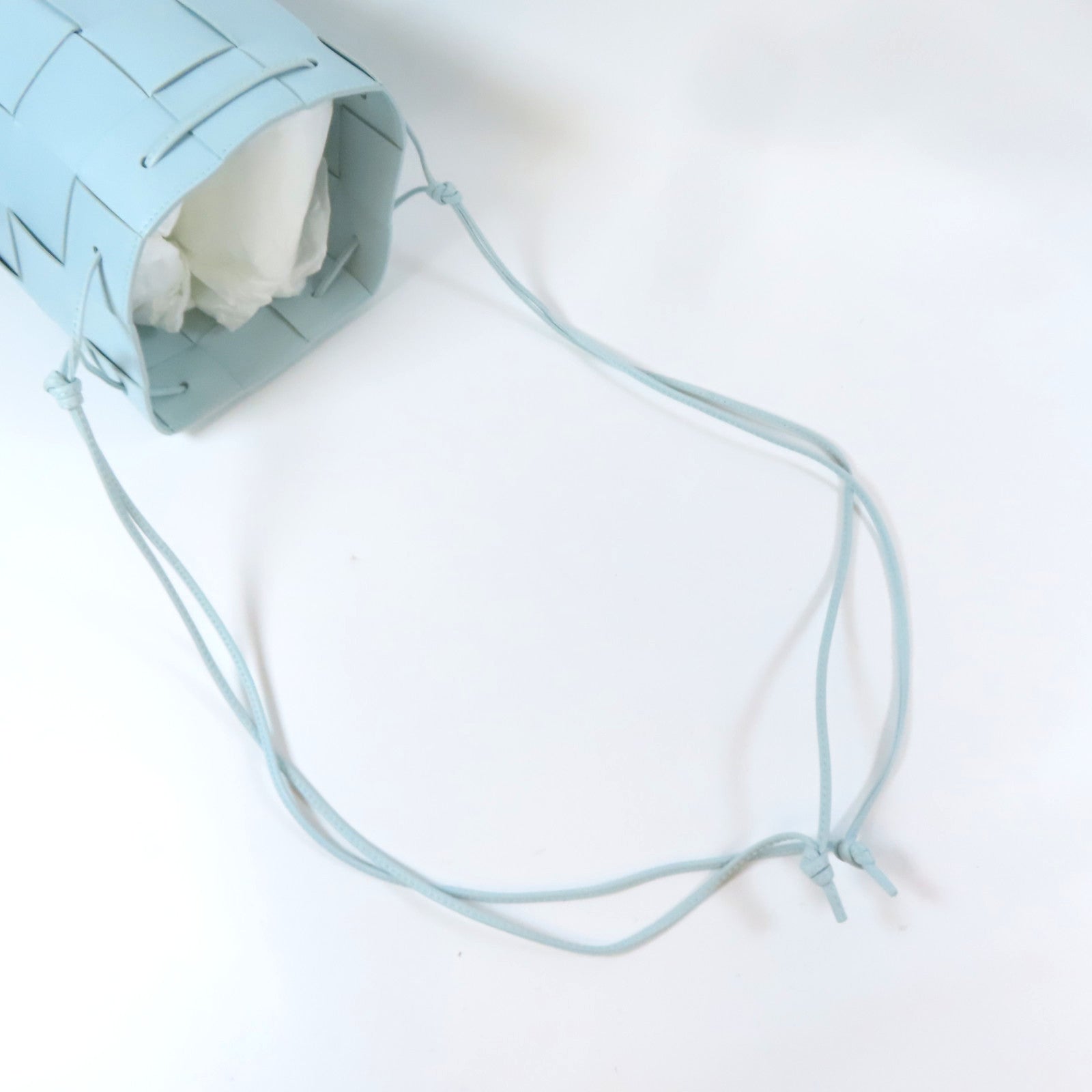 BOTTEGA VENETA 【激減優惠】羊皮皮革Small Cassette Cross-Body Bucket肩背袋藍色