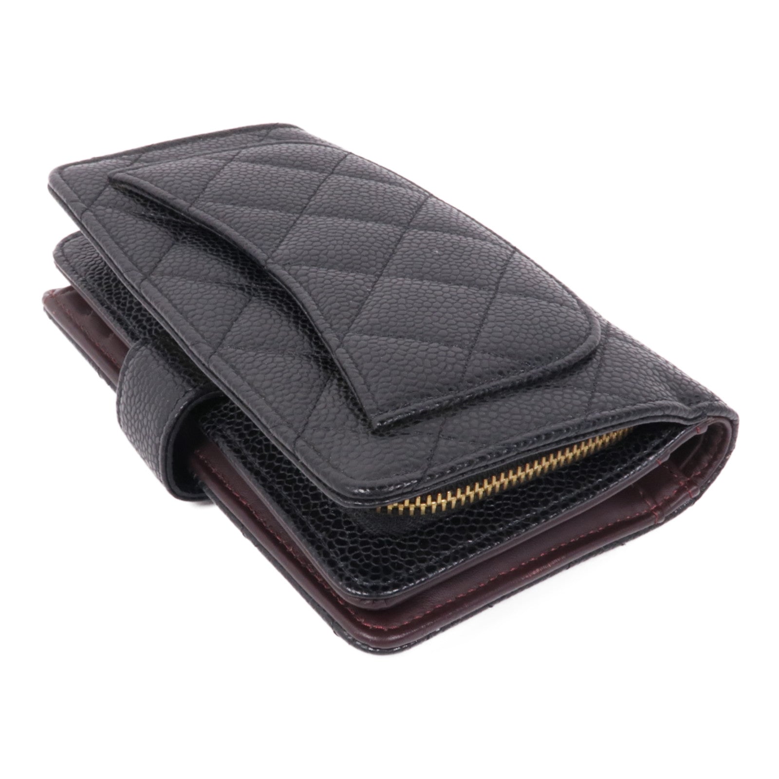 CHANEL 牛皮皮革Wallet金扣錢包