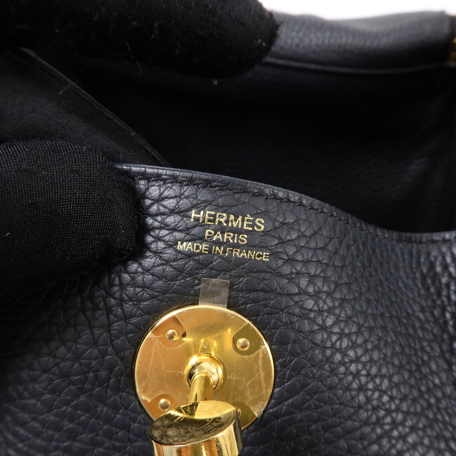 HERMES Clemence皮革Lindy 26手挽肩背兩用袋Noir