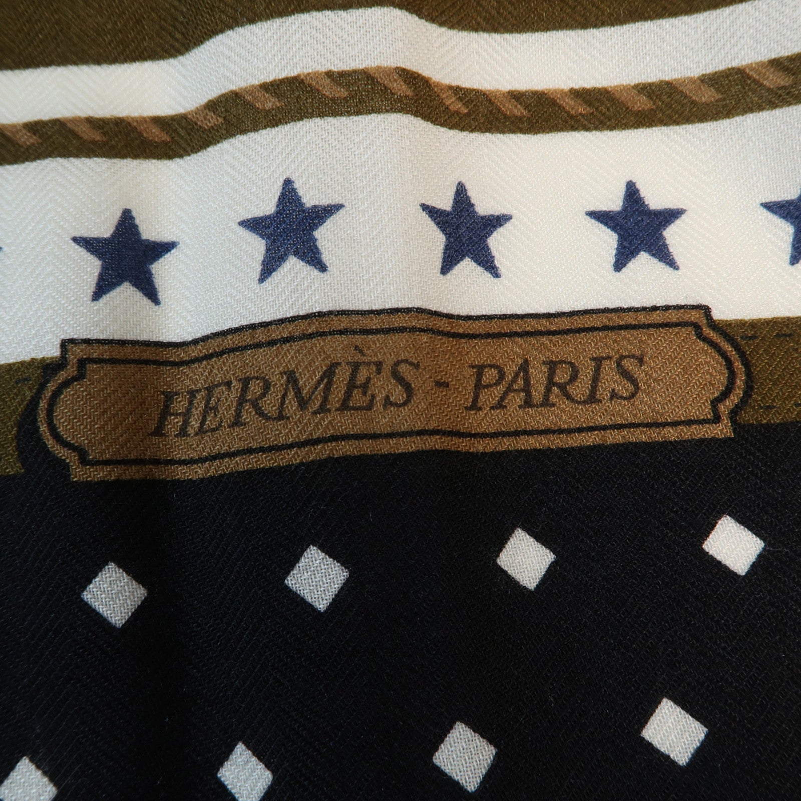 HERMES 羊絨Scarf圍巾Black/Green