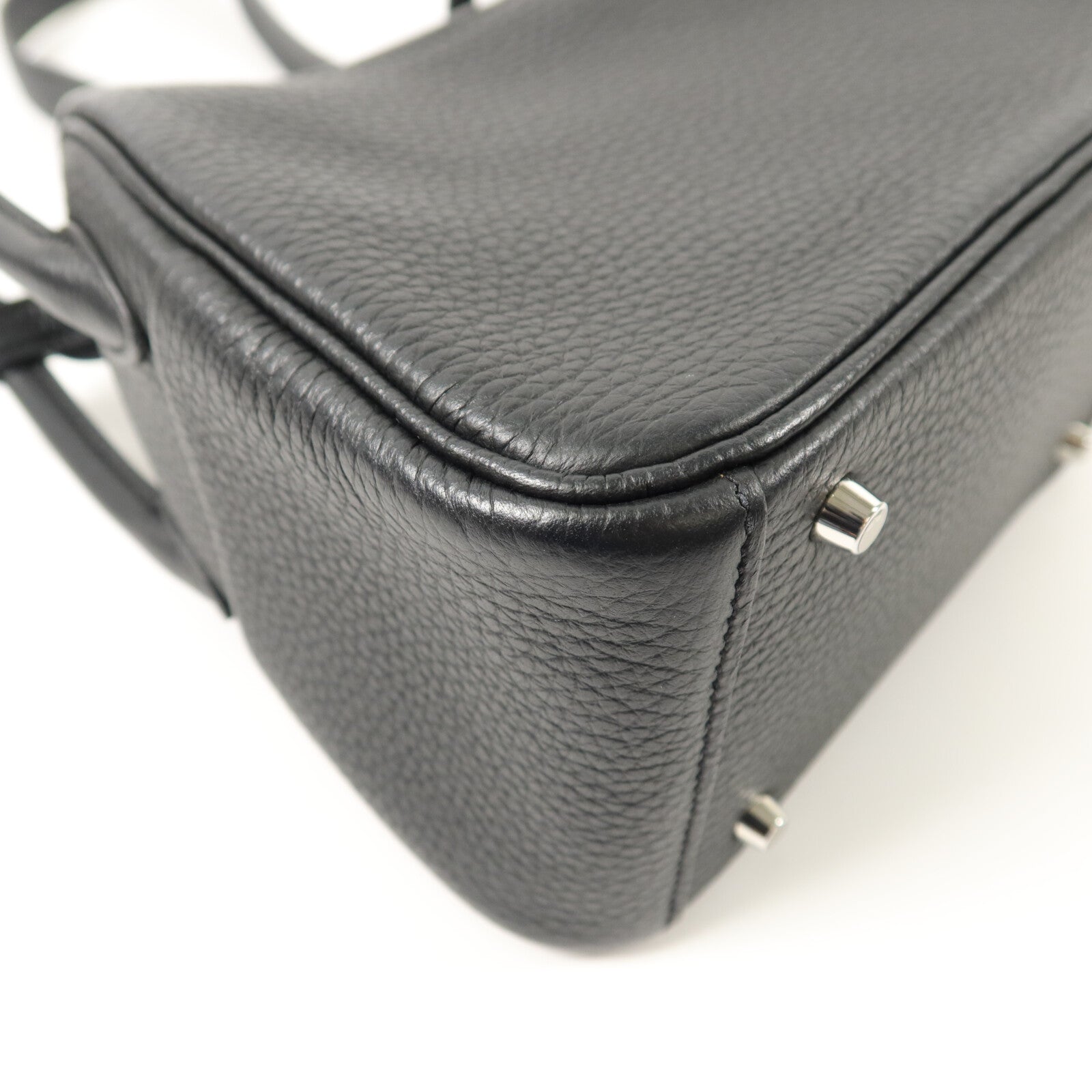 HERMES Clemence皮革Mini Lindy手挽肩背兩用袋Noir