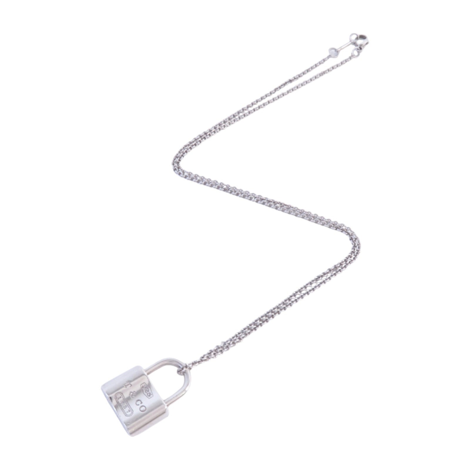 TIFFANY＆CO 925純銀Padlock Necklace銀扣項鏈