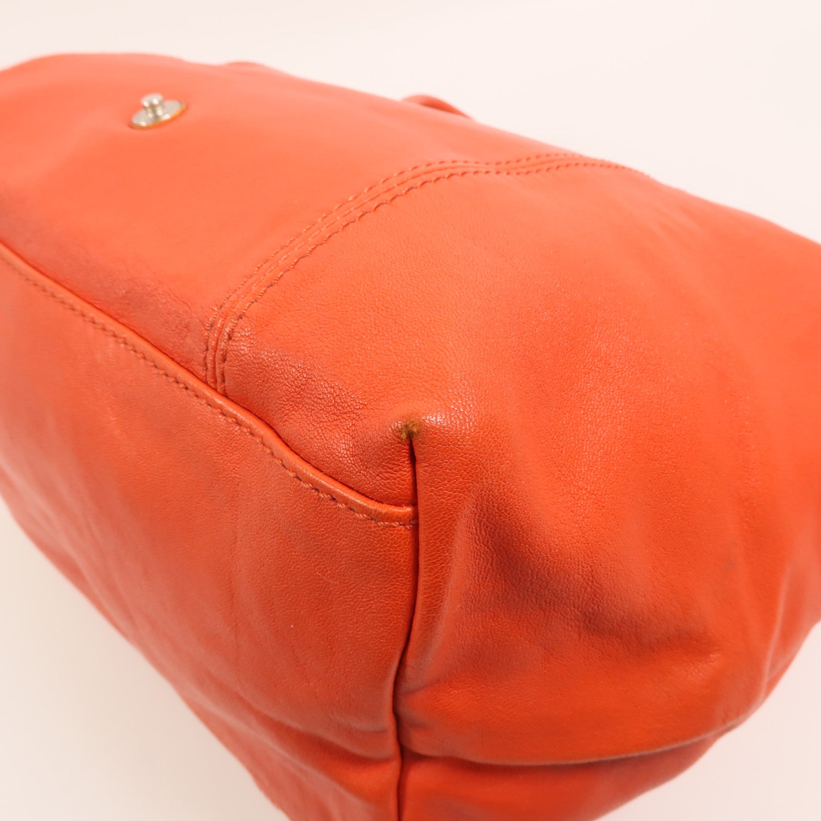 Longchamp 羊皮皮革Le Pliage Cuir銀扣手挽肩背兩用袋