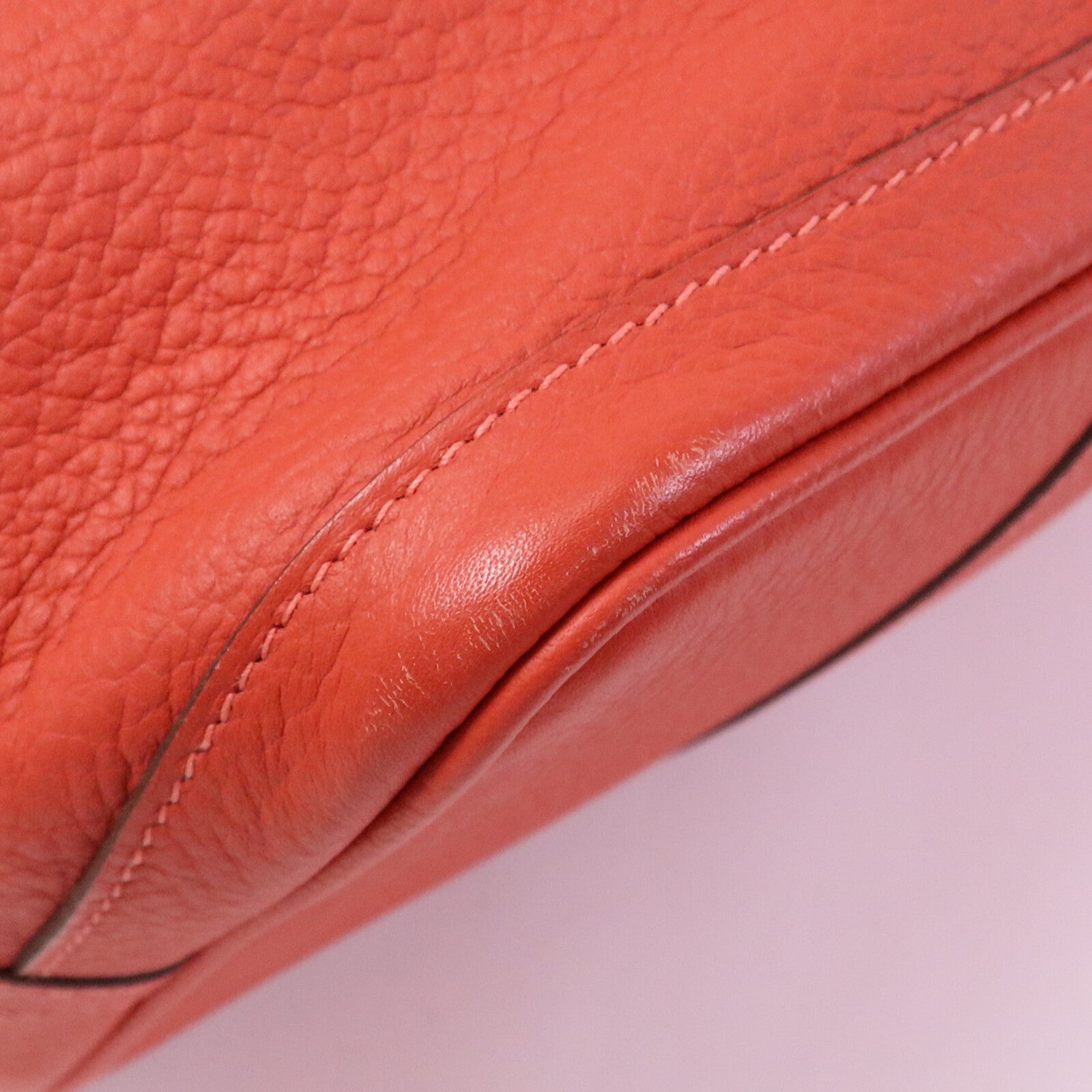 HERMES Negonda皮革Garden Party PM銀扣手挽袋Rouge Pivoine
