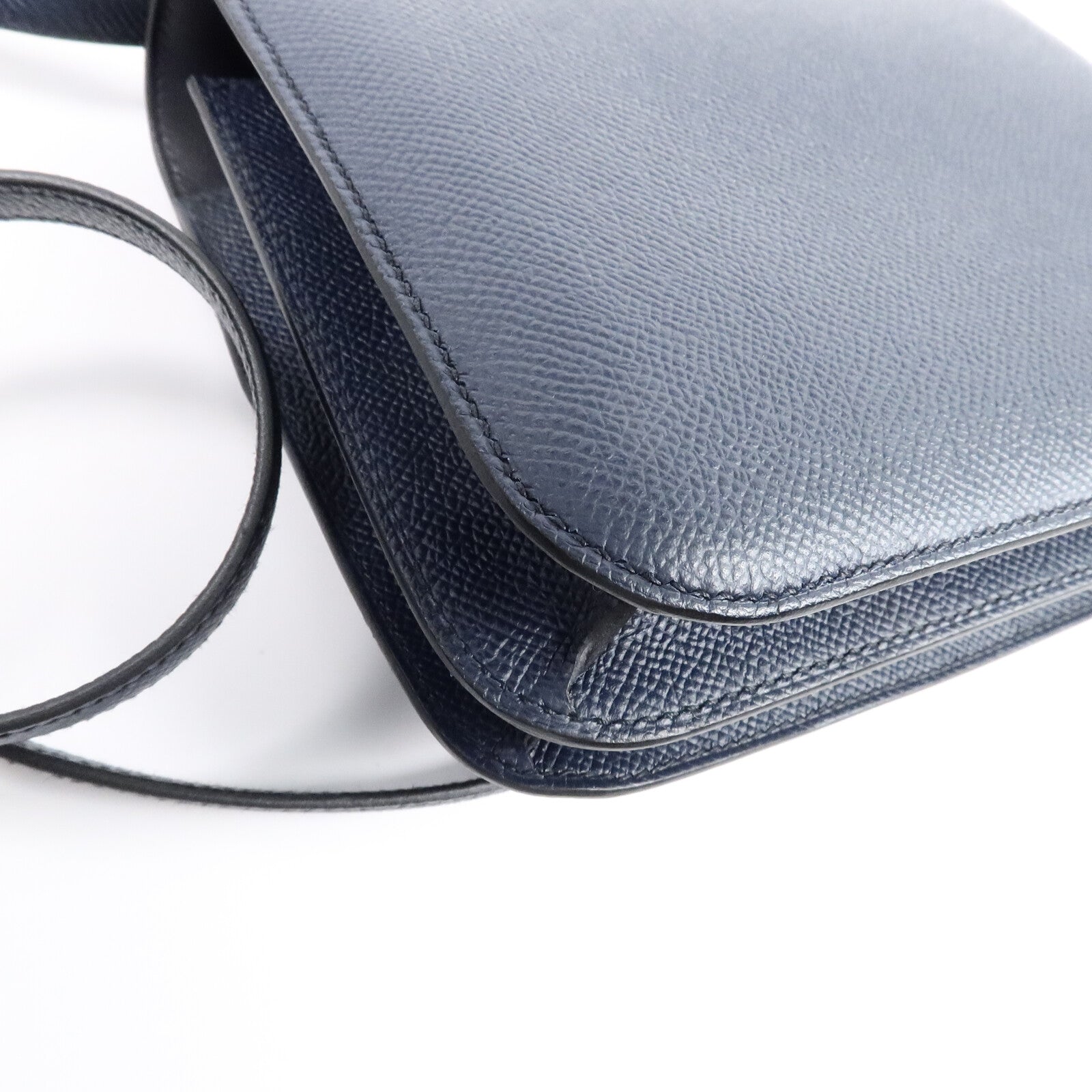 HERMES Epsom皮革Constance Mini肩背袋Blue Indigo