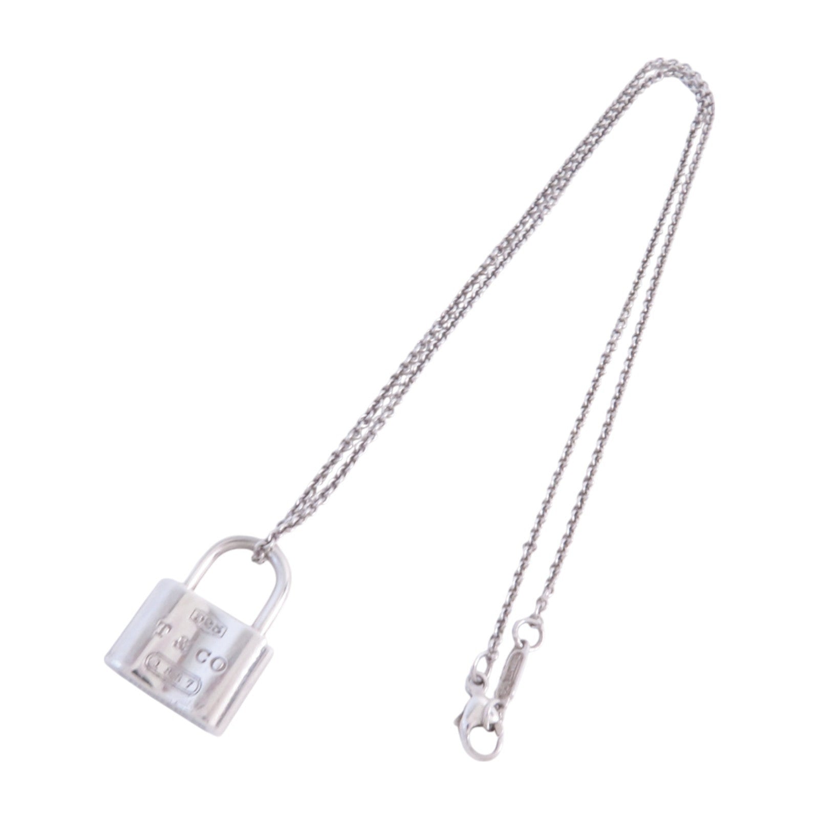 TIFFANY＆CO 925純銀Padlock Necklace銀扣項鏈