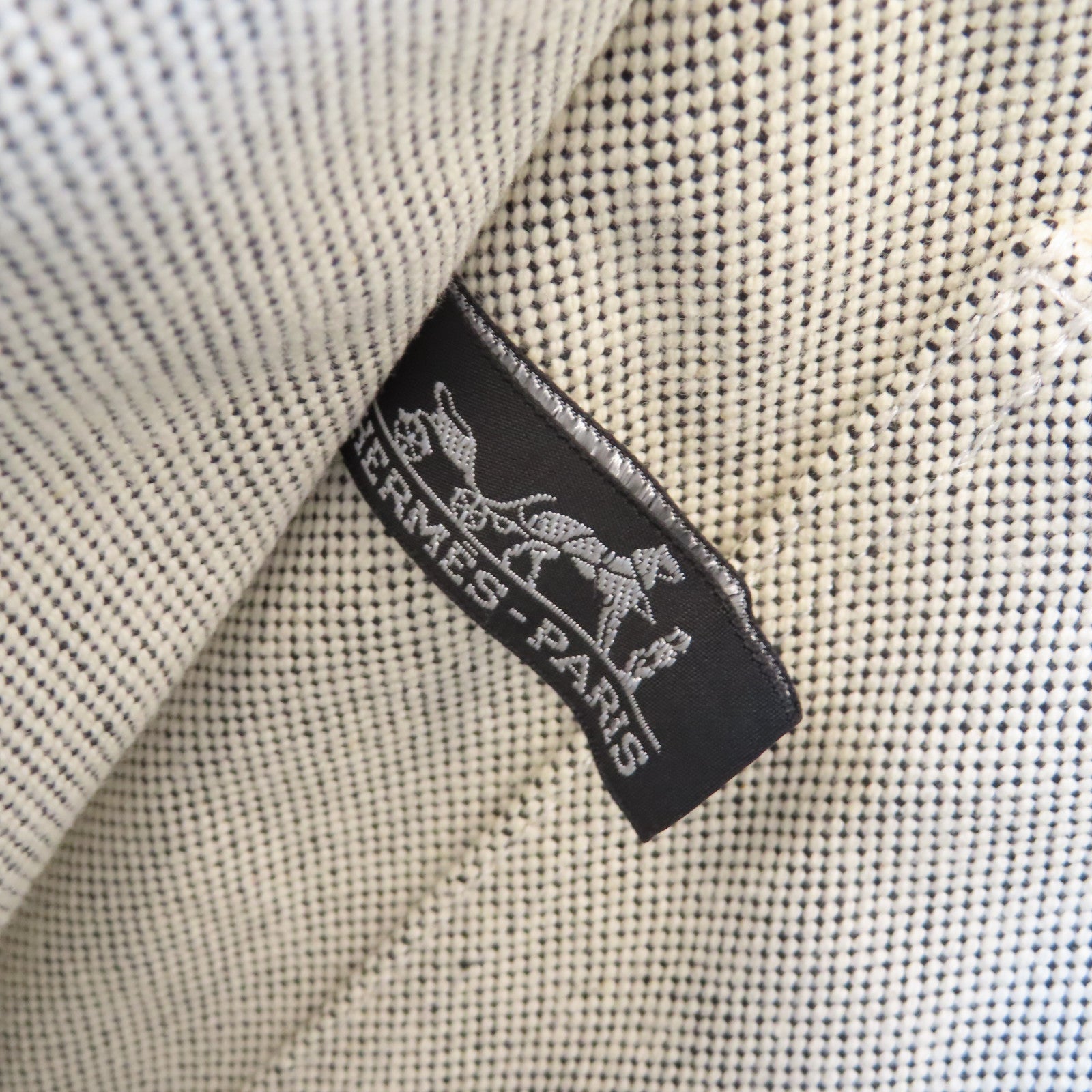 HERMES 【激減優惠】帆布Herline Tote銀扣手挽袋米色