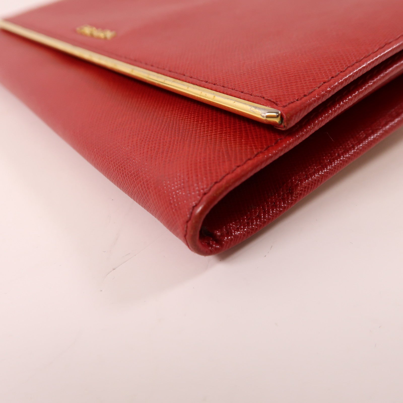 PRADA 【激減優惠】牛皮皮革Long wallet金扣長錢包