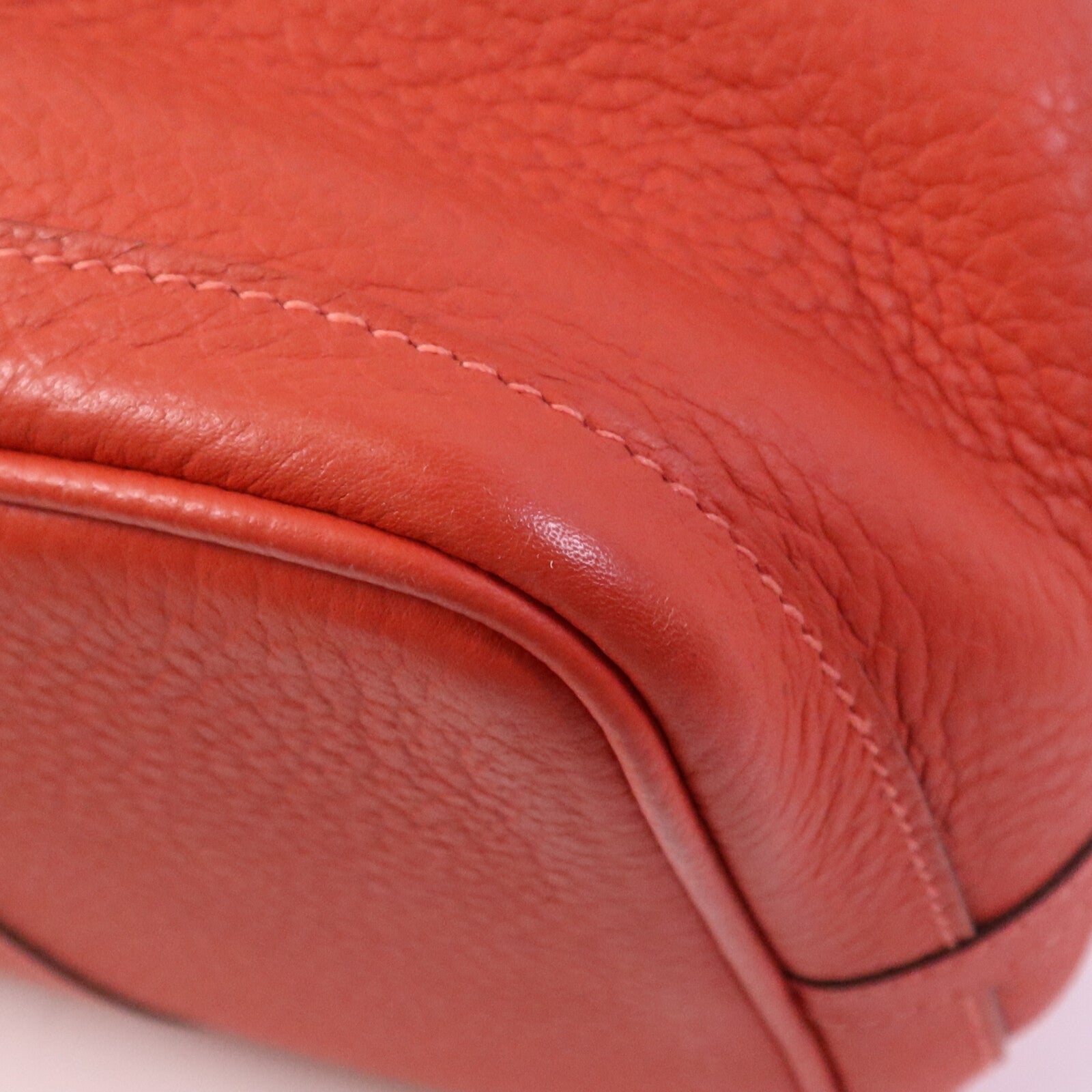 HERMES Negonda皮革Garden Party PM銀扣手挽袋Rouge Pivoine