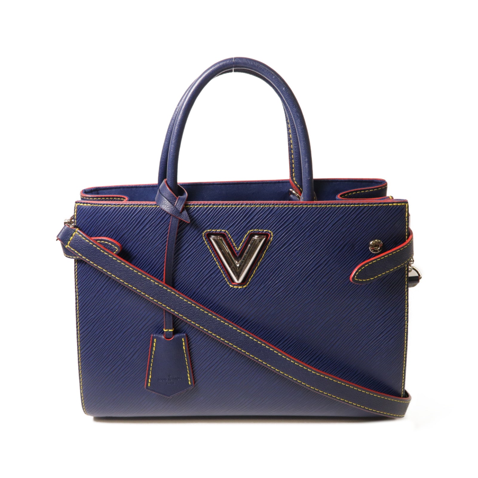 LOUIS VUITTON **【激減優惠】Epi Twist Bag銀扣手挽肩背兩用袋深藍色