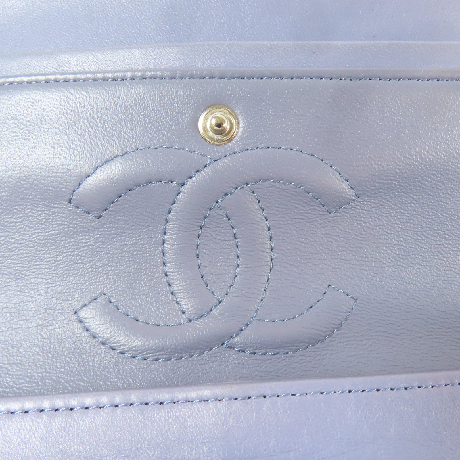CHANEL 【激減優惠】菱格羊皮皮革Classic 25cm銀扣鏈帶肩背袋紫色