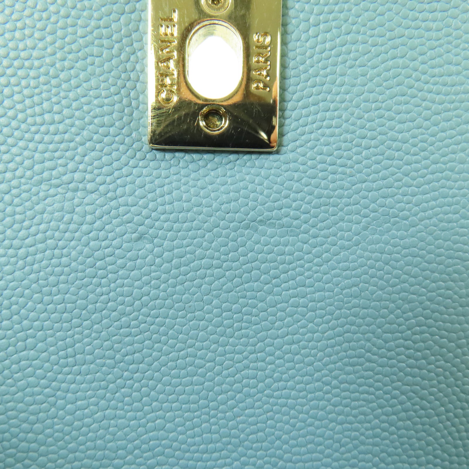 CHANEL 【激減優惠】牛皮皮革Affinity銀扣手挽肩背兩用袋藍色