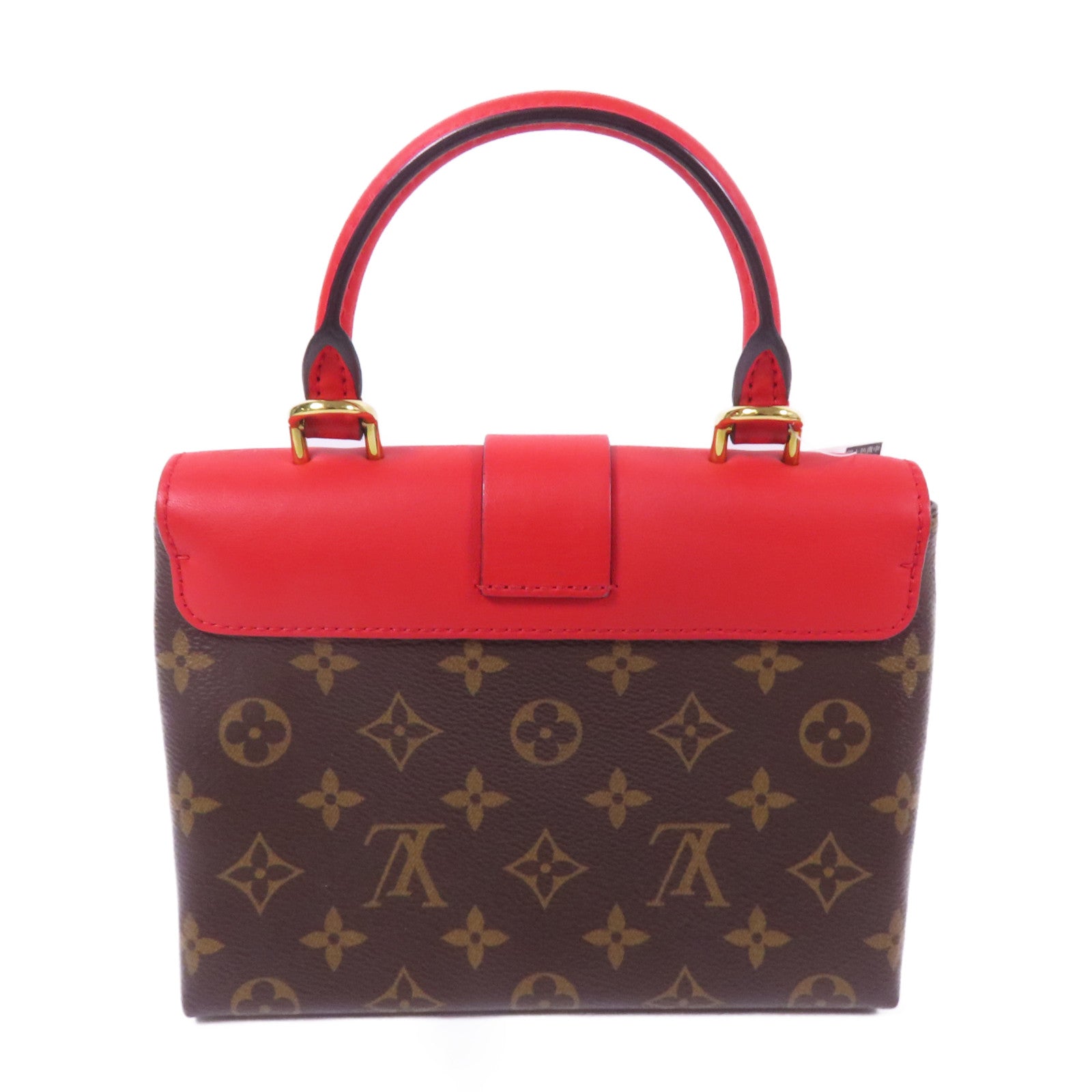 LOUIS VUITTON Monogram Locky BB金扣手挽肩背棕色/紅色