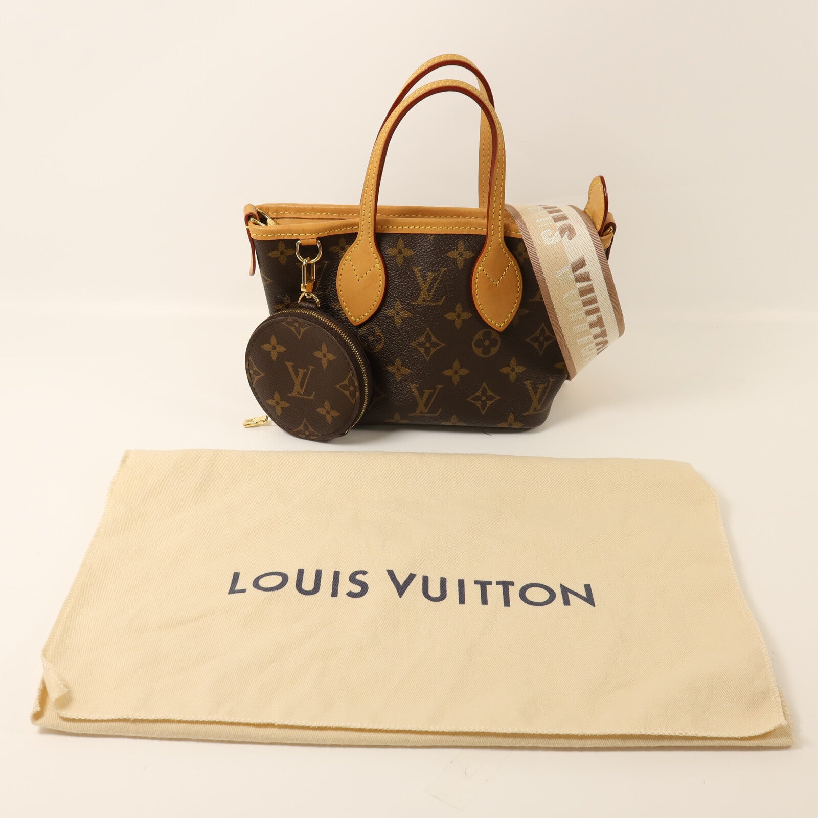LOUIS VUITTON Monogram Neverfull BB金扣手挽肩背兩用袋