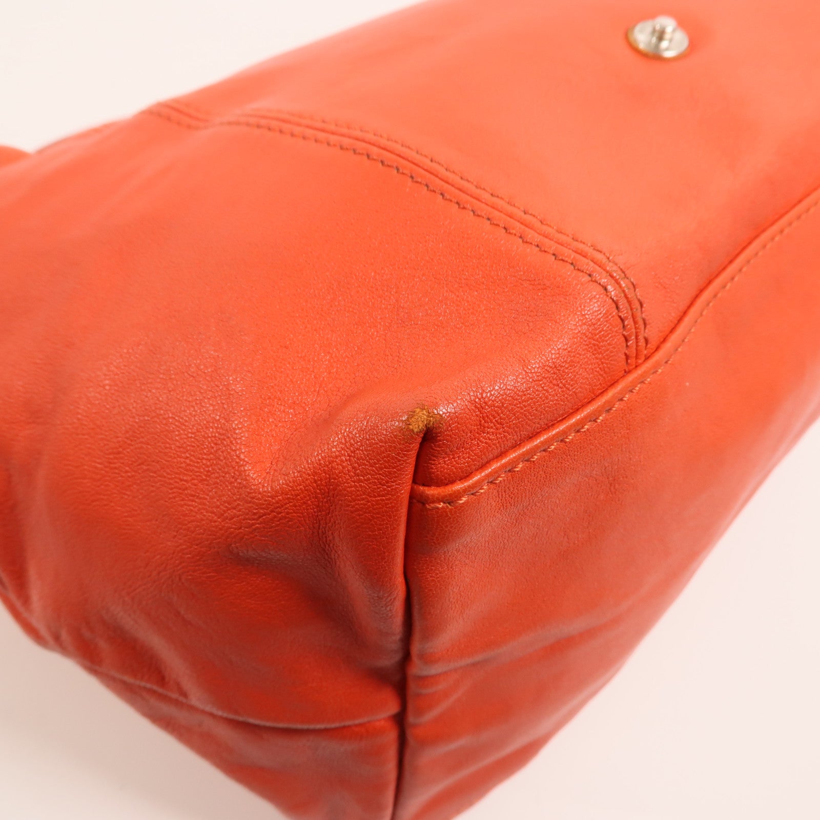 Longchamp 羊皮皮革Le Pliage Cuir銀扣手挽肩背兩用袋
