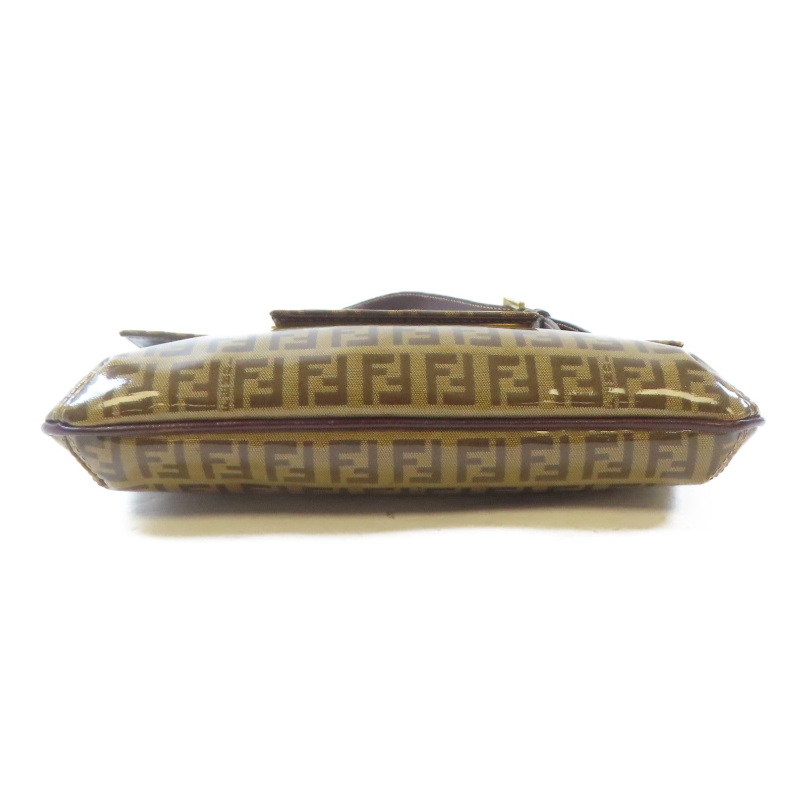 FENDI PVC Shoulder Bag金扣肩背袋啡色