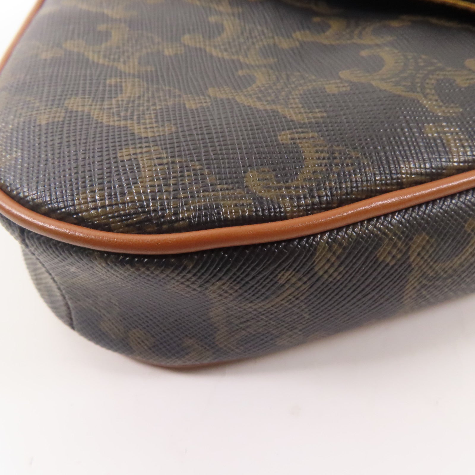 CELINE 塗層帆布Shoulder Bag肩背袋棕色
