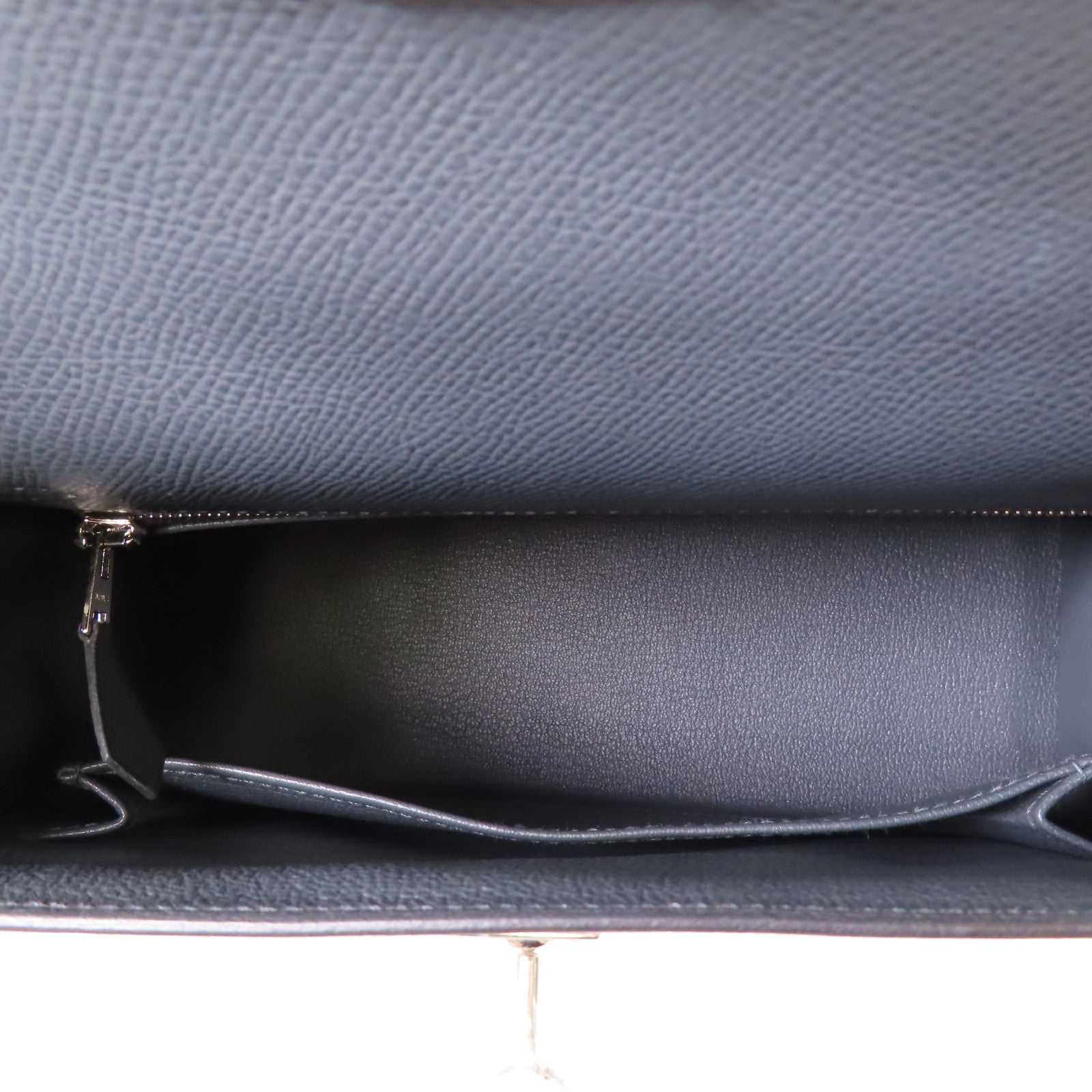 HERMES 【激減優惠】Epsom皮革Kelly 25銀扣手挽肩背兩用袋Gris Misty