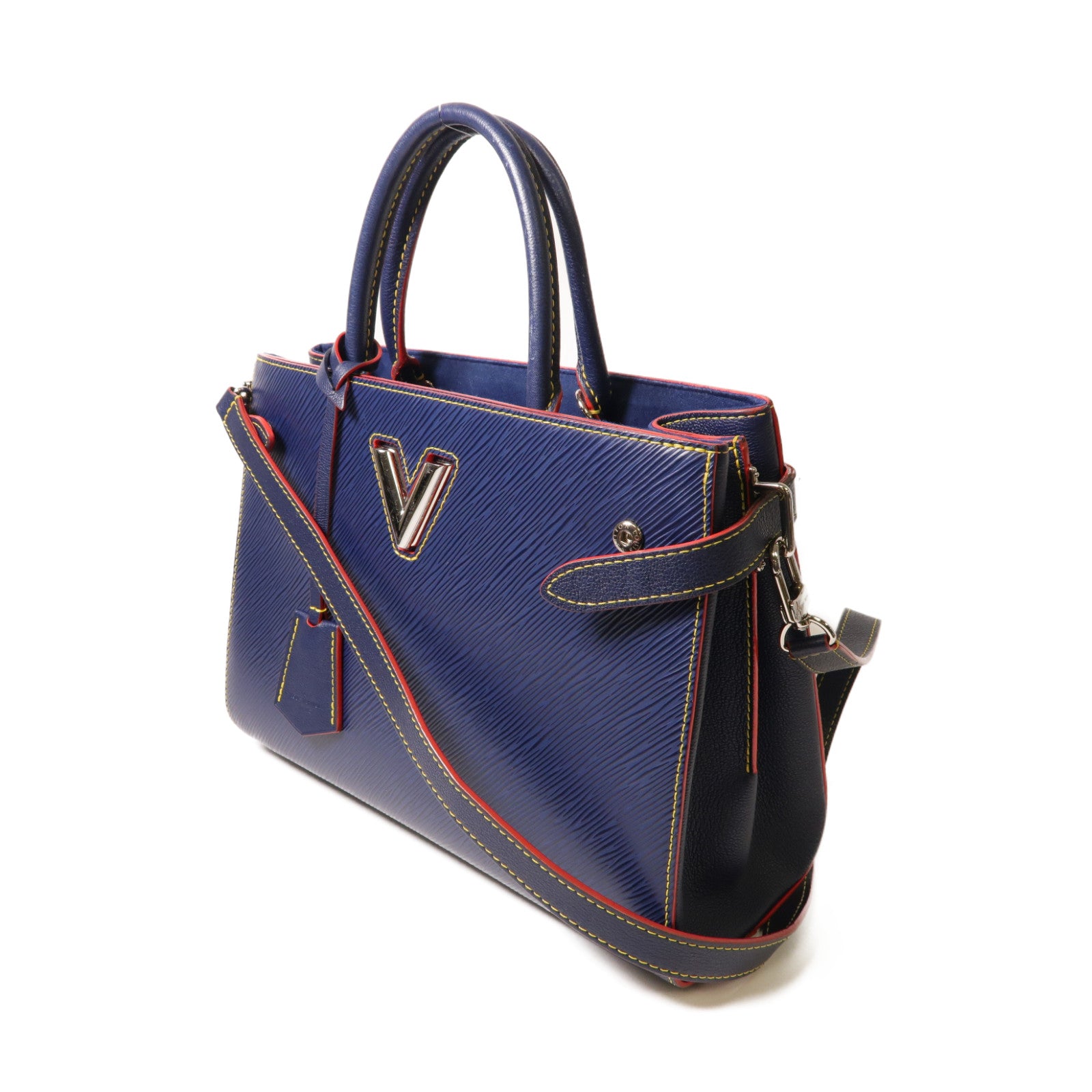 LOUIS VUITTON **【激減優惠】Epi Twist Bag銀扣手挽肩背兩用袋深藍色