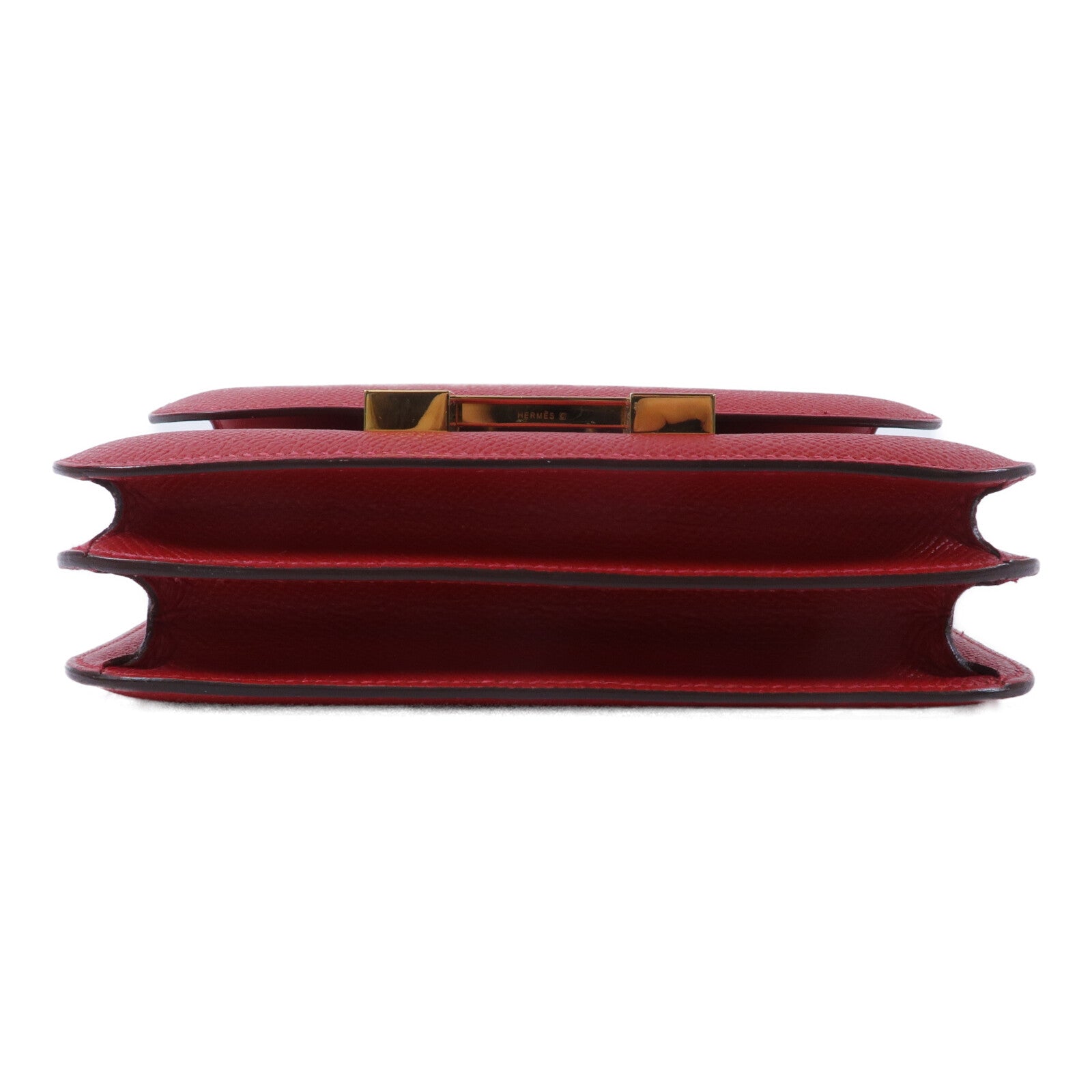 HERMES Epsom皮革Constance Mini肩背袋Rouge Casaque