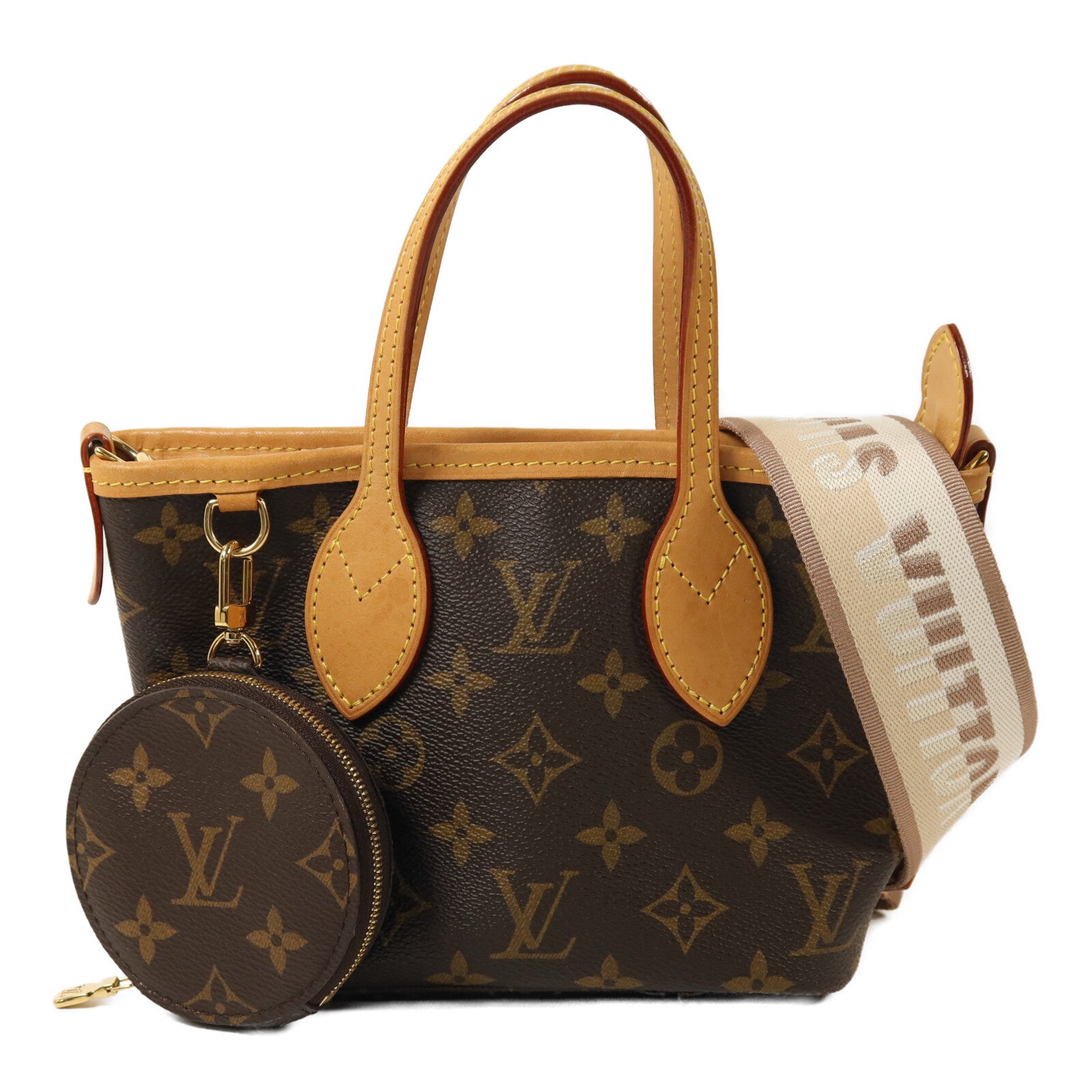 LOUIS VUITTON Monogram Neverfull BB金扣手挽肩背兩用袋
