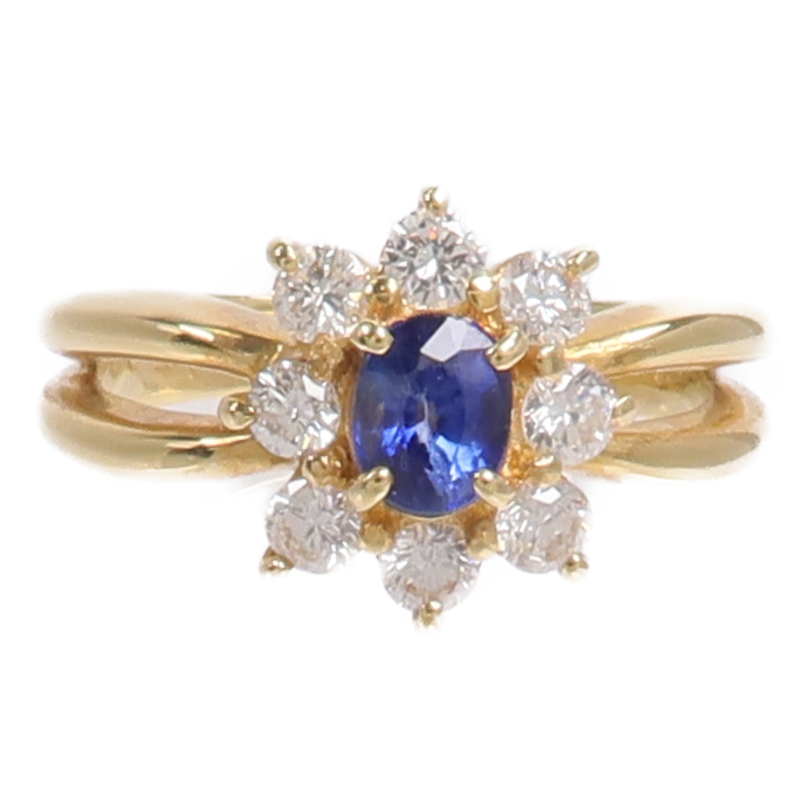 JEWELRY 18K黃金Sapphire Diamond藍寶石/鑽石戒指