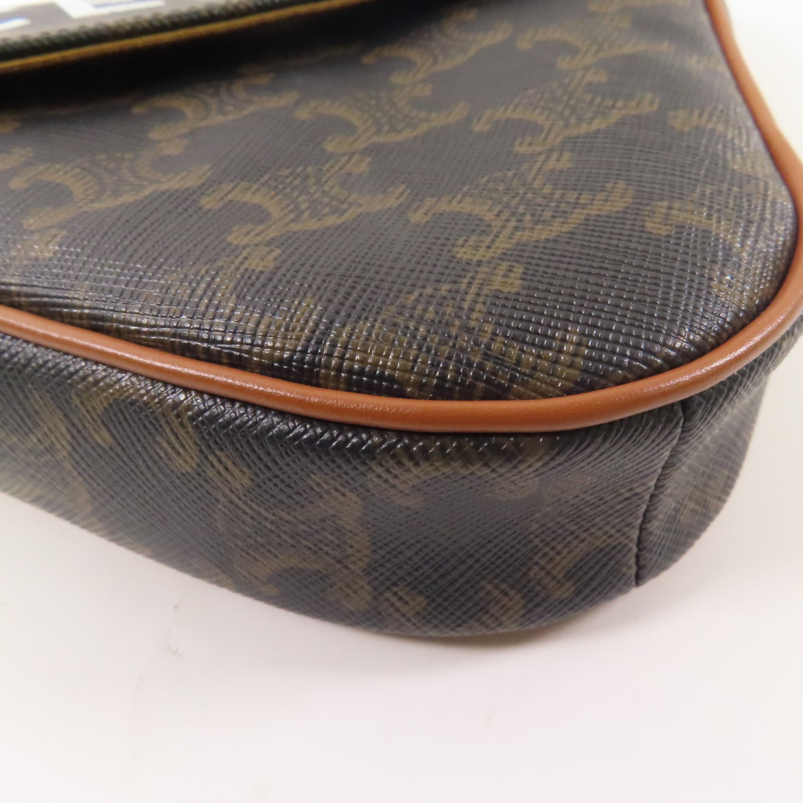 CELINE 塗層帆布Shoulder Bag肩背袋棕色