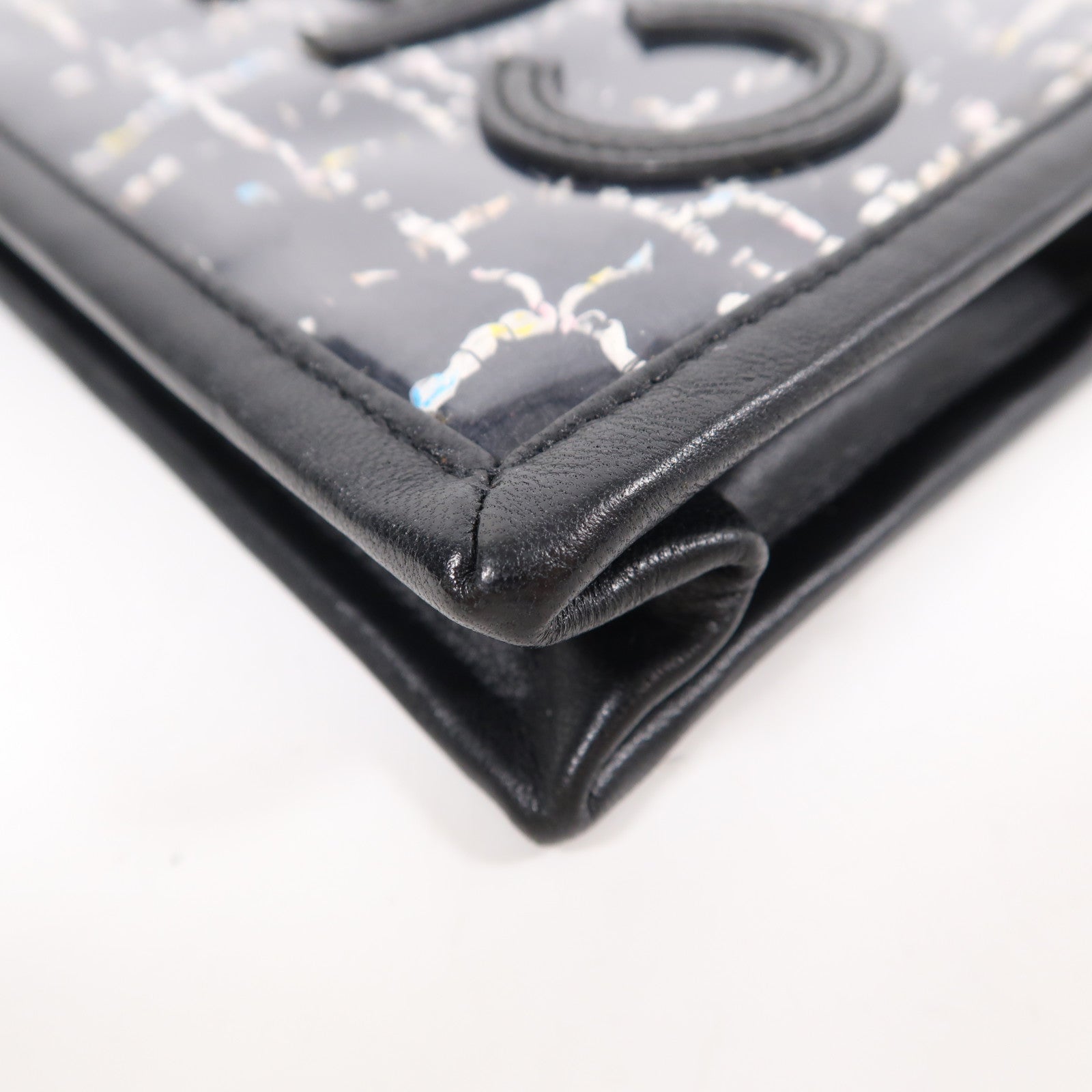 CHANEL PVC/牛皮皮革Tweed PVC Pouch金扣鏈帶肩背袋