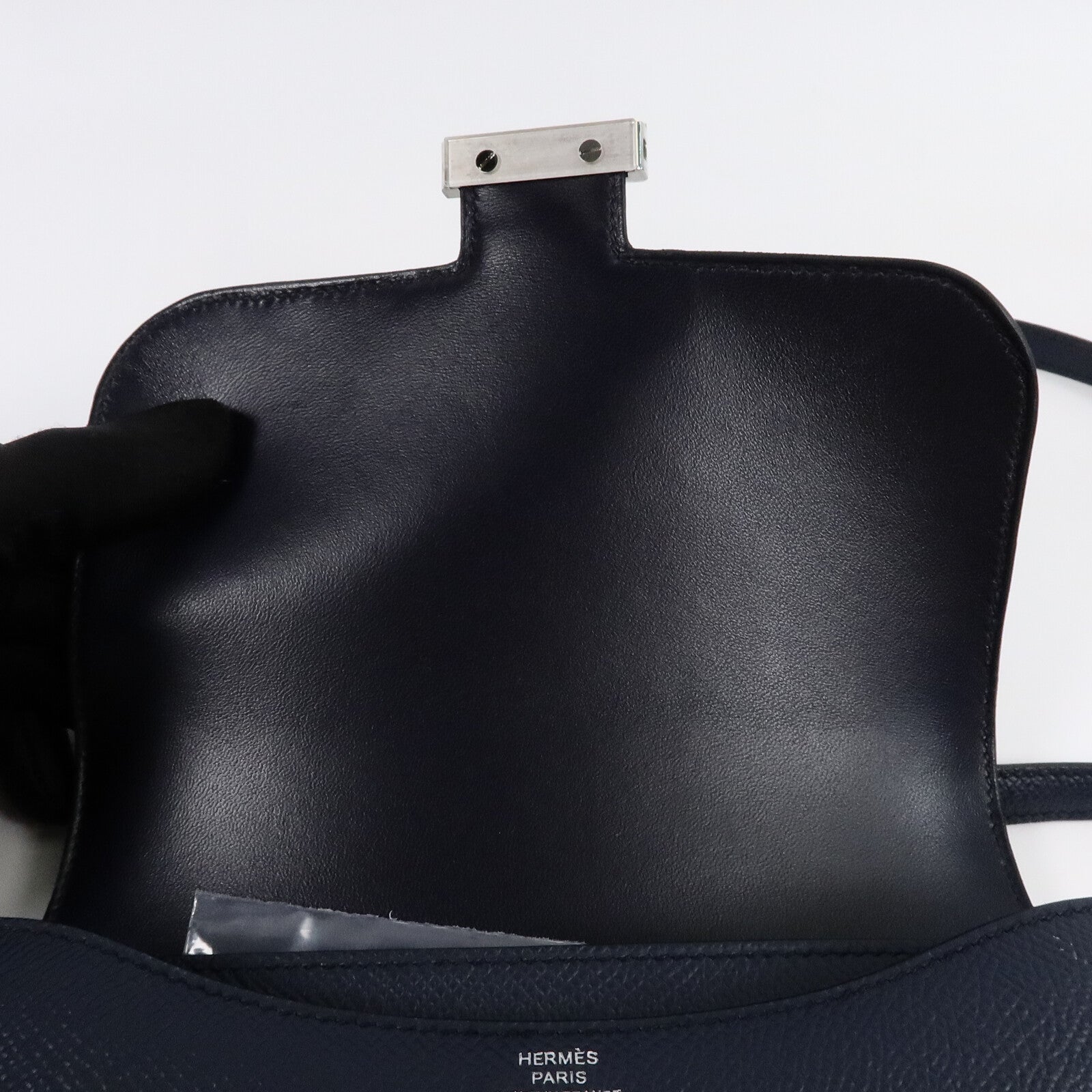 HERMES Epsom皮革Constance Mini肩背袋Blue Indigo