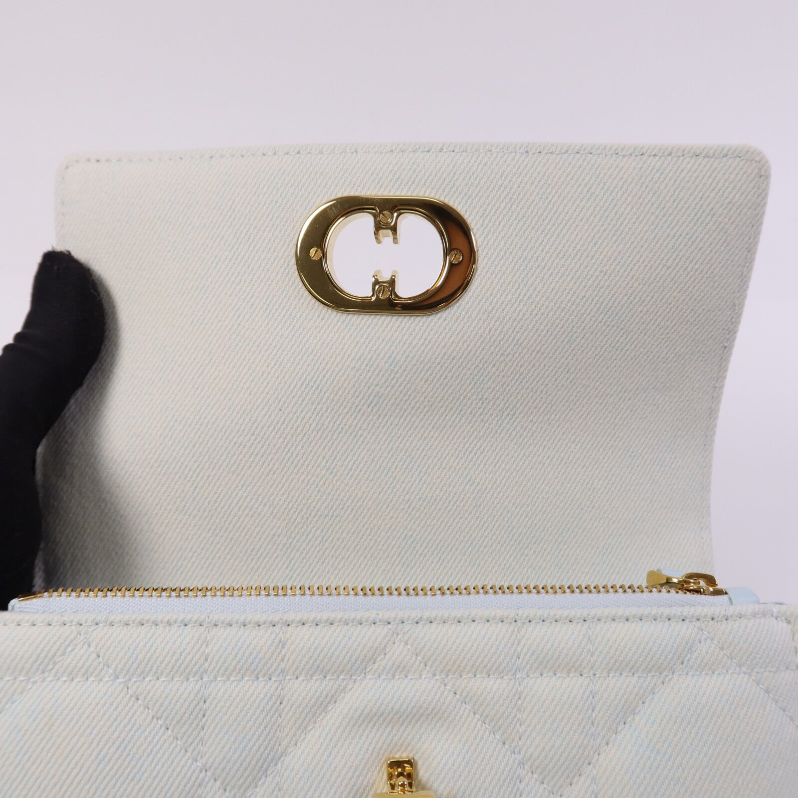 Dior Denim Miss Caro Chain Shoulder金扣鏈帶肩背袋