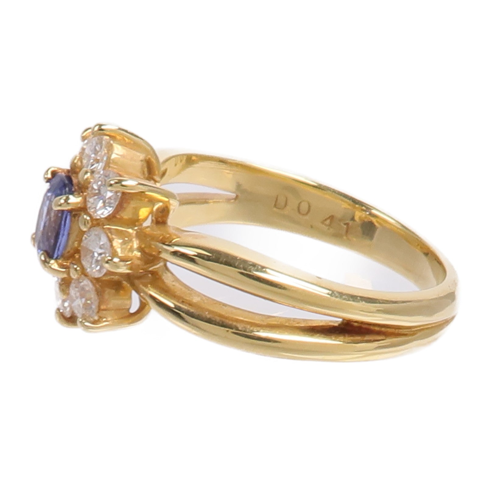 JEWELRY 18K黃金Sapphire Diamond藍寶石/鑽石戒指