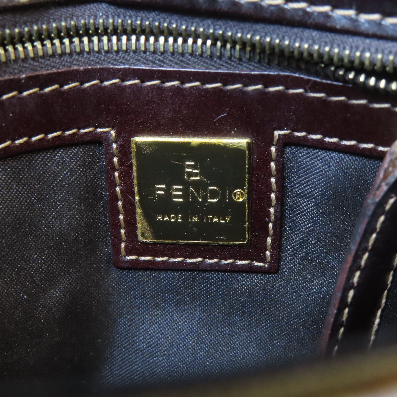 FENDI PVC Shoulder Bag金扣肩背袋啡色