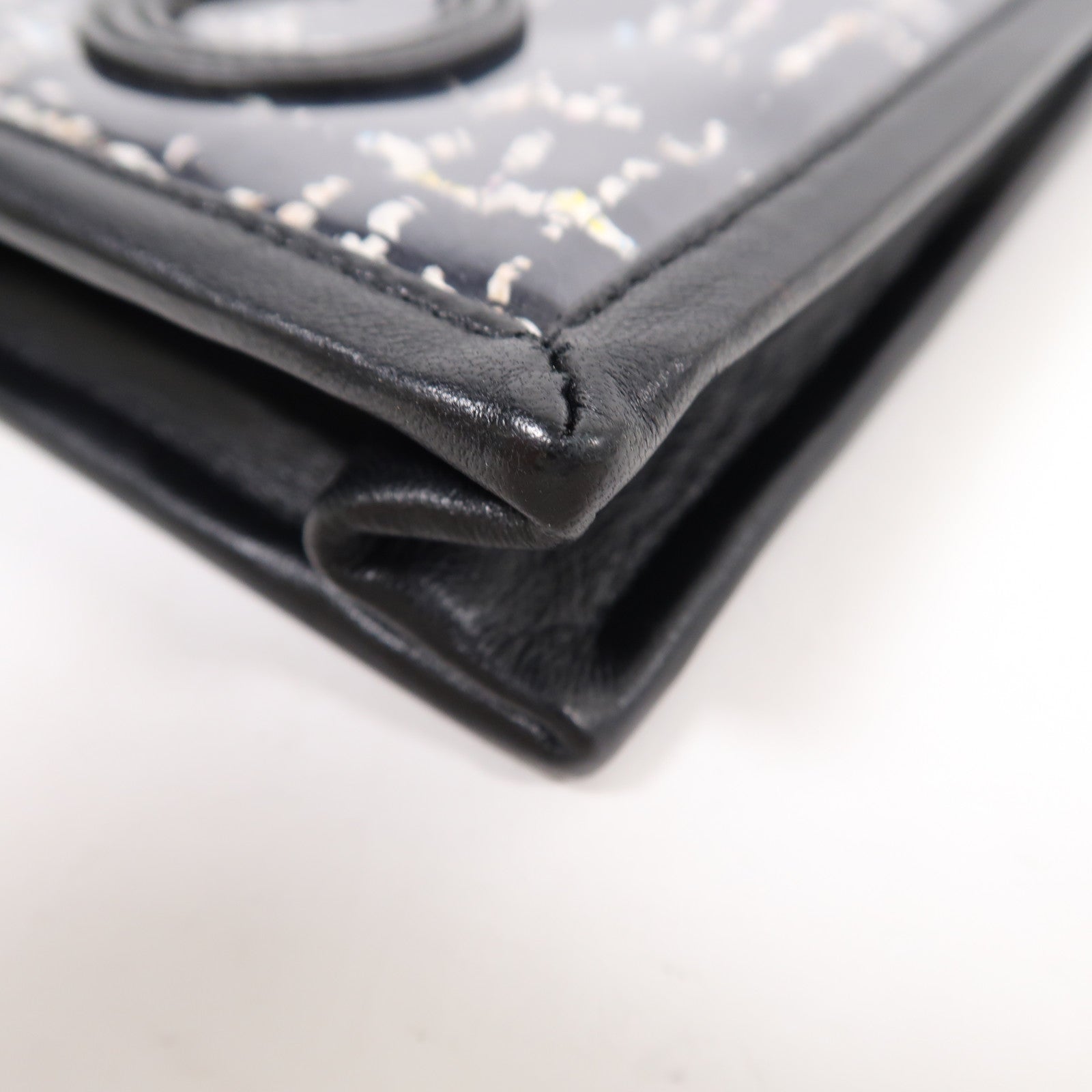 CHANEL PVC/牛皮皮革Tweed PVC Pouch金扣鏈帶肩背袋