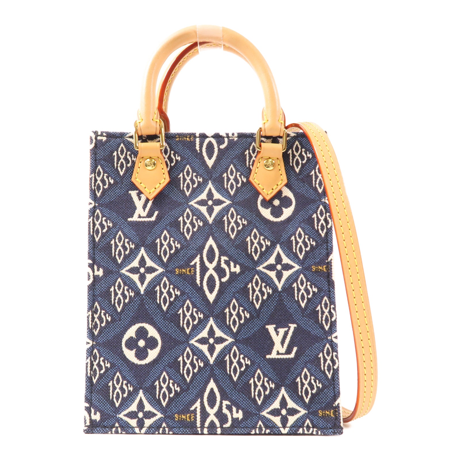 LOUIS VUITTON GHW Since 1854 Petite Sac Plat 2 Way Bag M80288 Monogram Jacquard