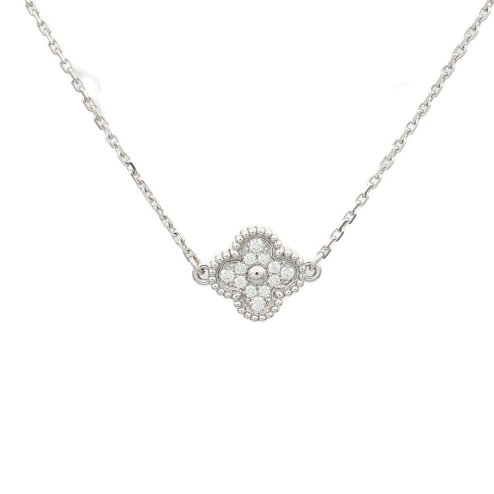 Van Cleef & Arpels 18K白金Sweet Alhambra鑽石手鏈