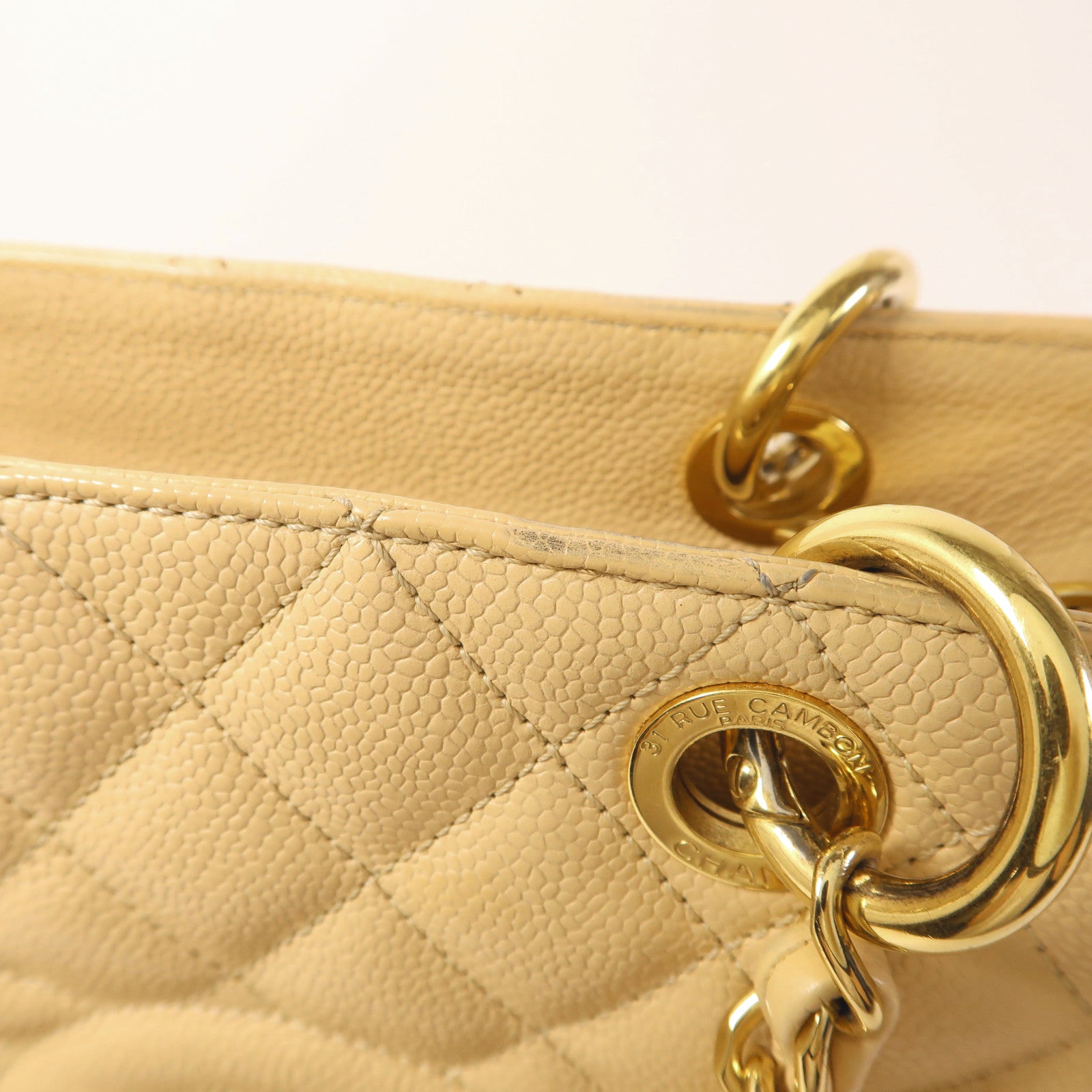 CHANEL 牛皮皮革GST Grand Shopping Tote Bag金扣肩背袋/手挽袋