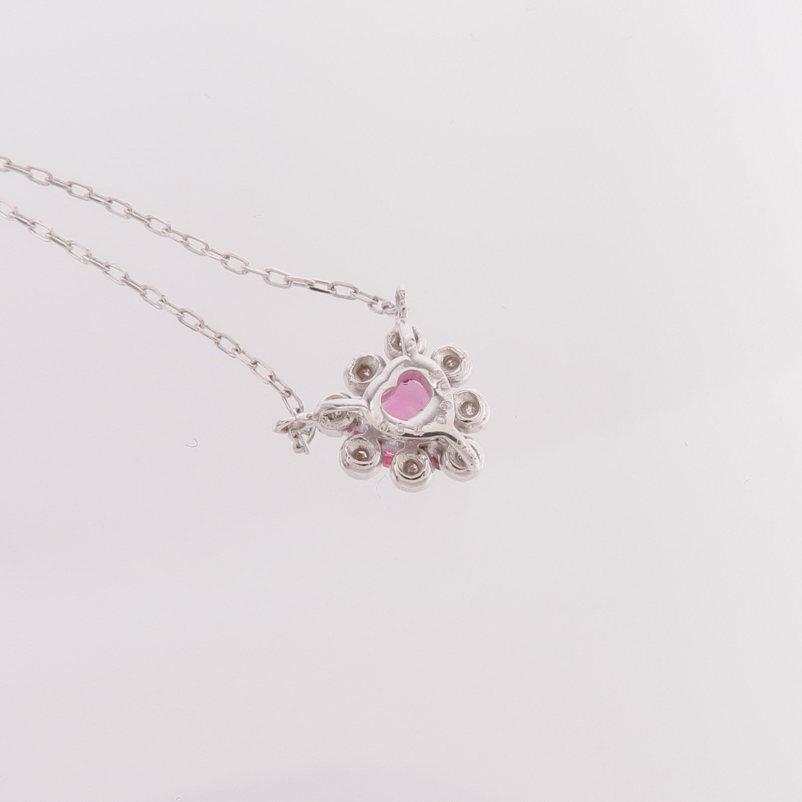 JEWELRY 18K白金Pink Sapphire Diamond Necklace粉紅藍寶石/鑽石項鍊