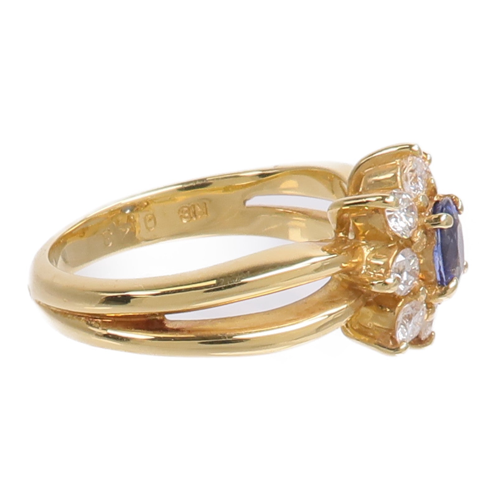 JEWELRY 18K黃金Sapphire Diamond藍寶石/鑽石戒指
