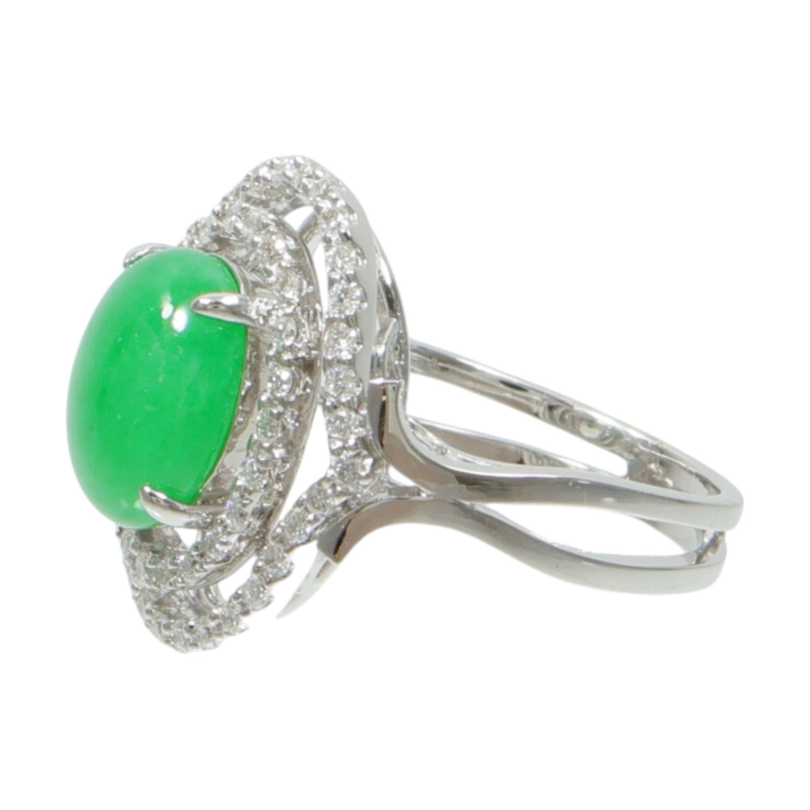 JEWELRY 18K白金Jade Diamond Ring翡翠/鑽石戒指