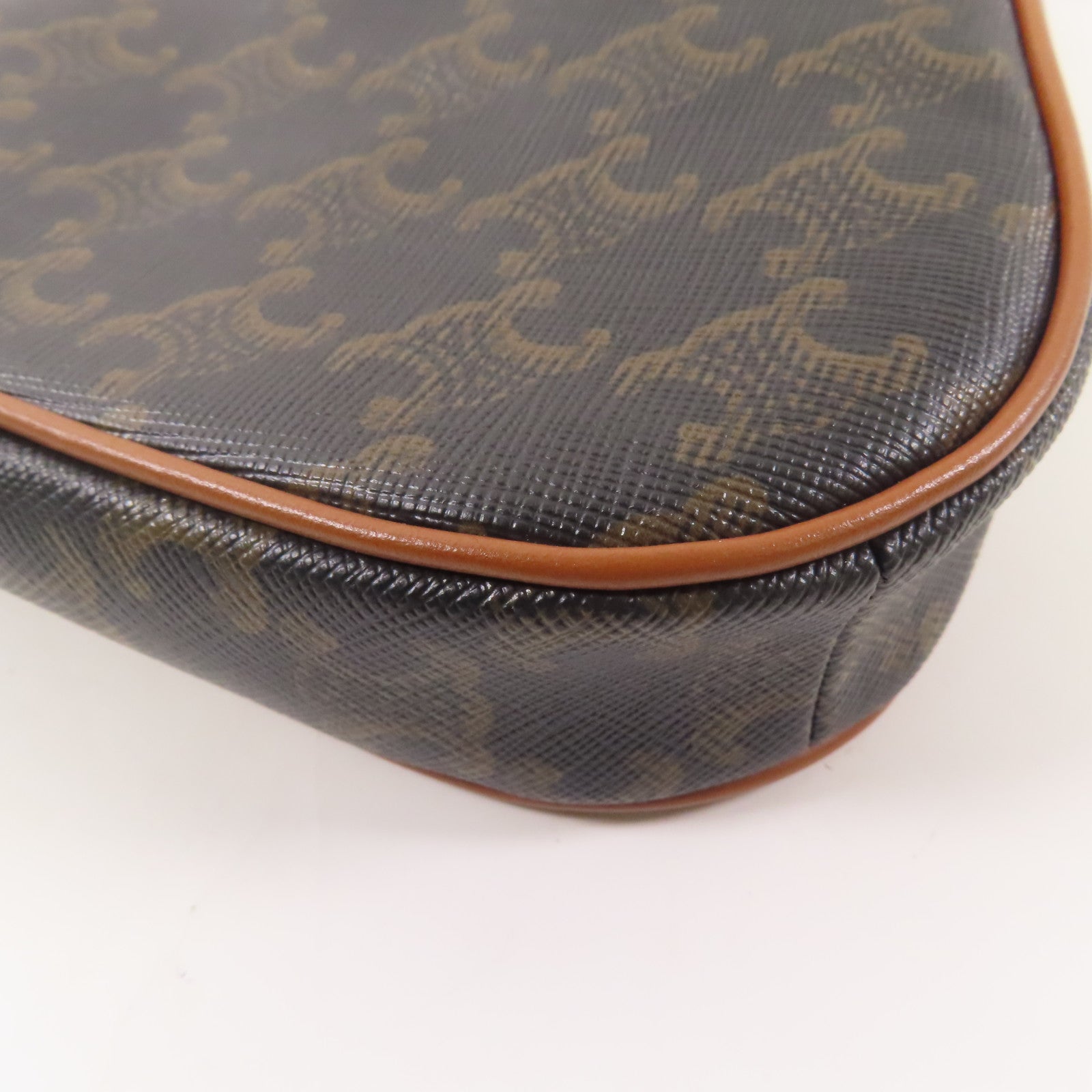 CELINE 塗層帆布Shoulder Bag肩背袋棕色