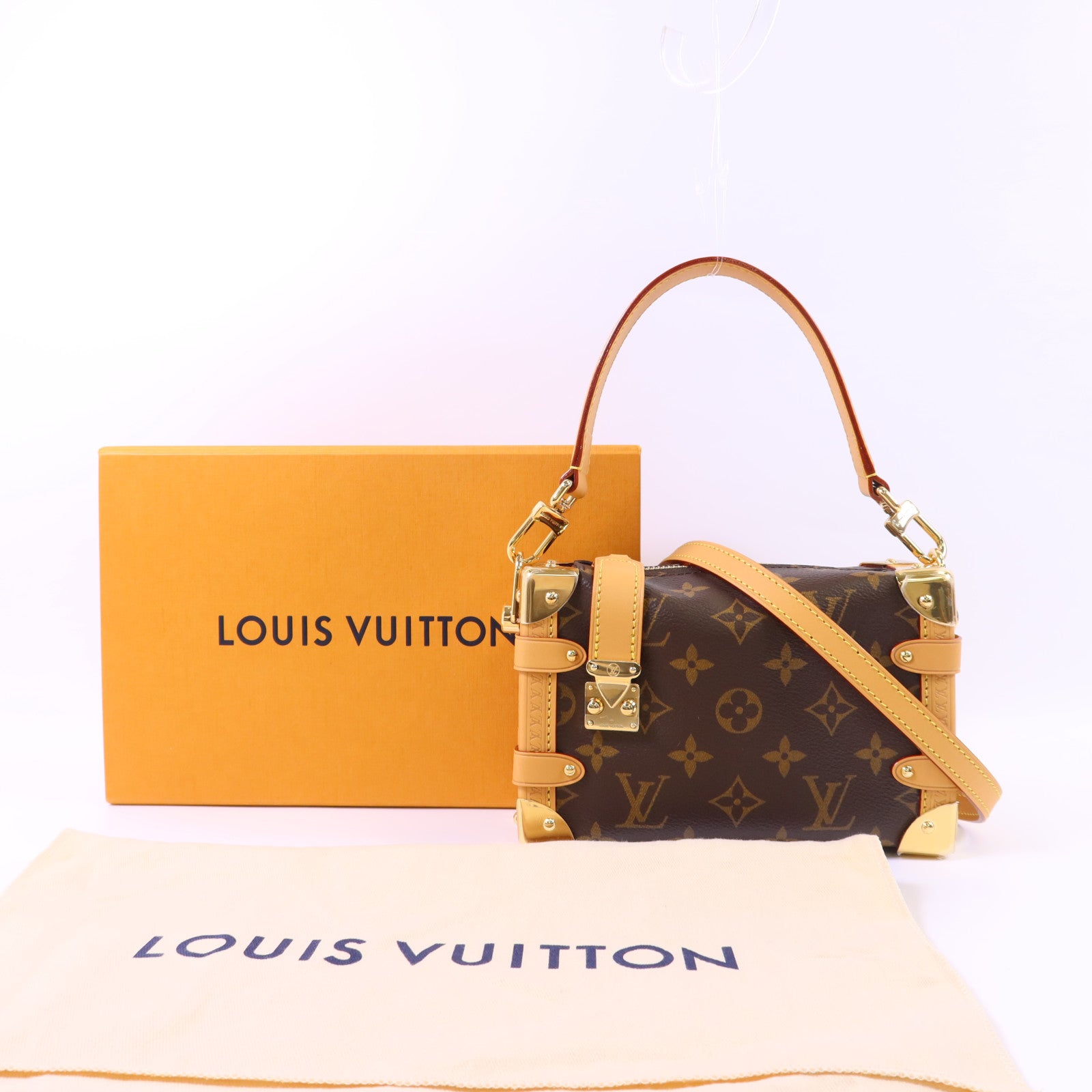 LOUIS VUITTON Monogram Side Trunk PM金扣手挽肩背兩用袋