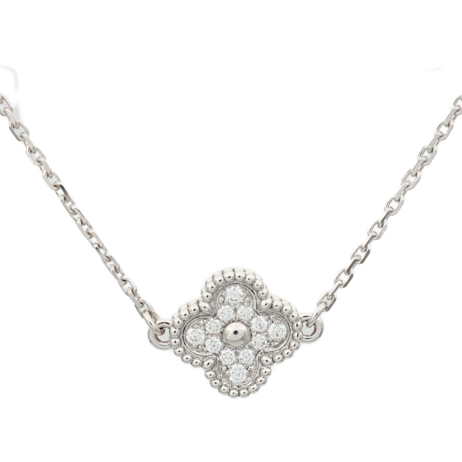 Van Cleef & Arpels 18K白金Sweet Alhambra鑽石手鏈