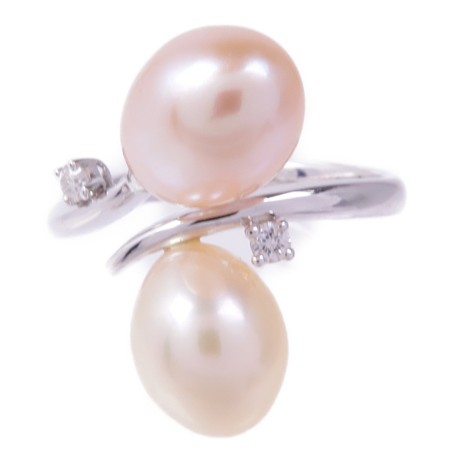 JEWELRY 18K白金Pearl Diamond Ring珍珠/鑽石戒指US#5.5