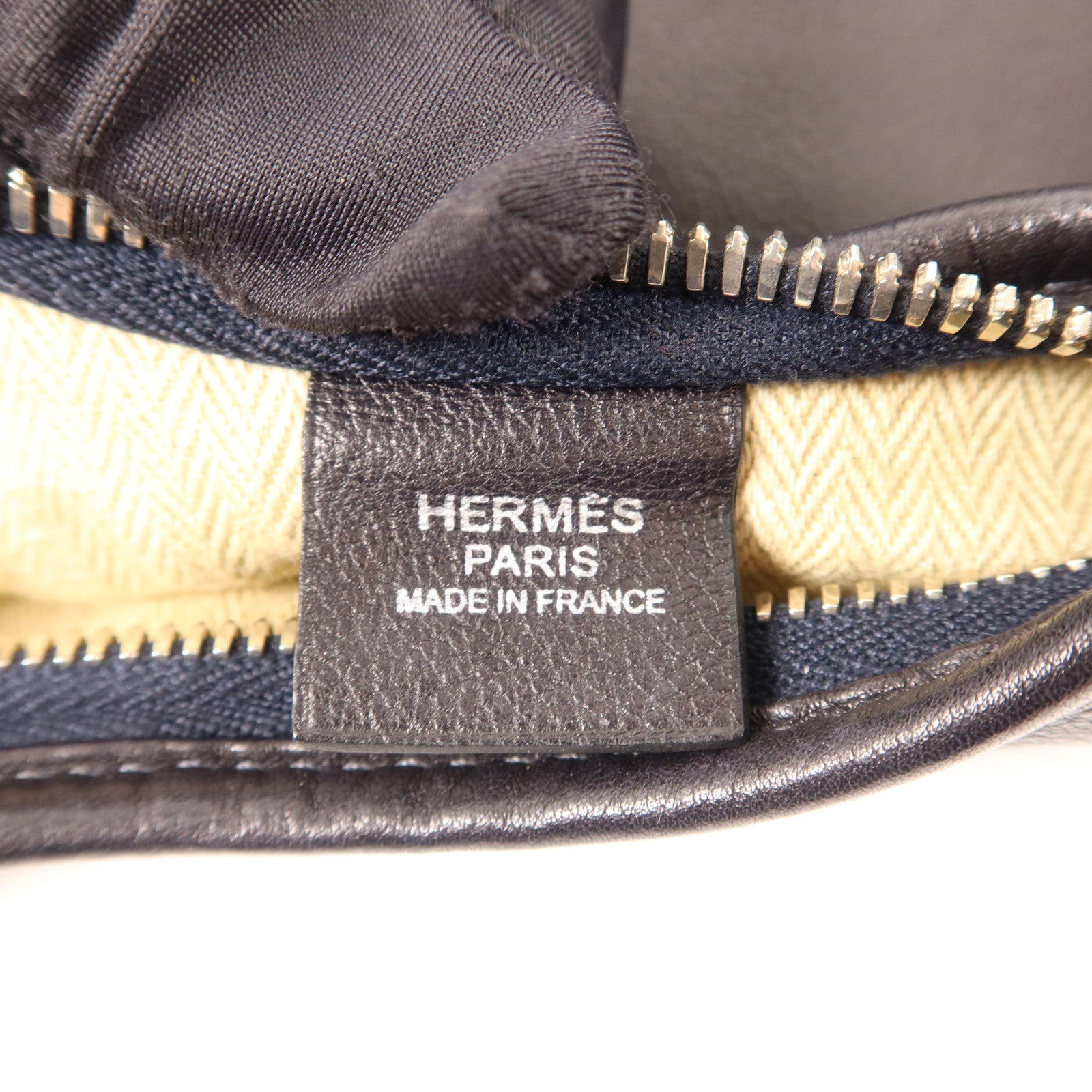 HERMES Evergrain皮革Massai銀扣肩背袋Noir