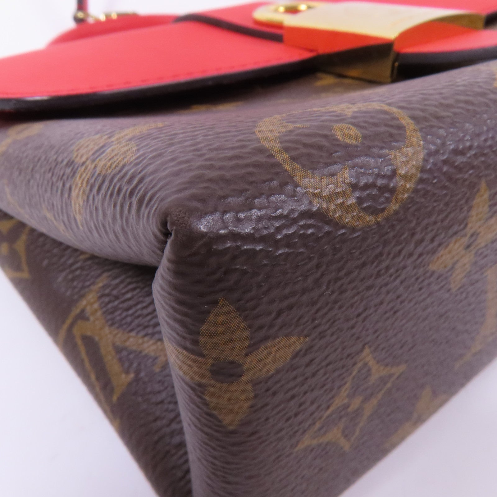 LOUIS VUITTON Monogram Locky BB金扣手挽肩背棕色/紅色