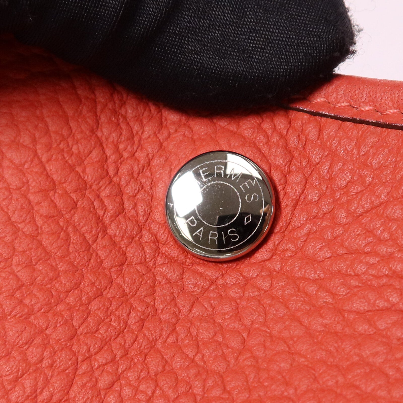 HERMES Negonda皮革Garden Party PM銀扣手挽袋Rouge Pivoine