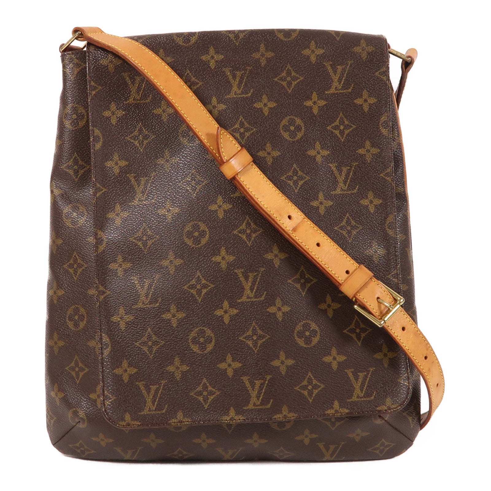 LOUIS VUITTON 【激減優惠】Monogram Musette金扣肩背袋棕色