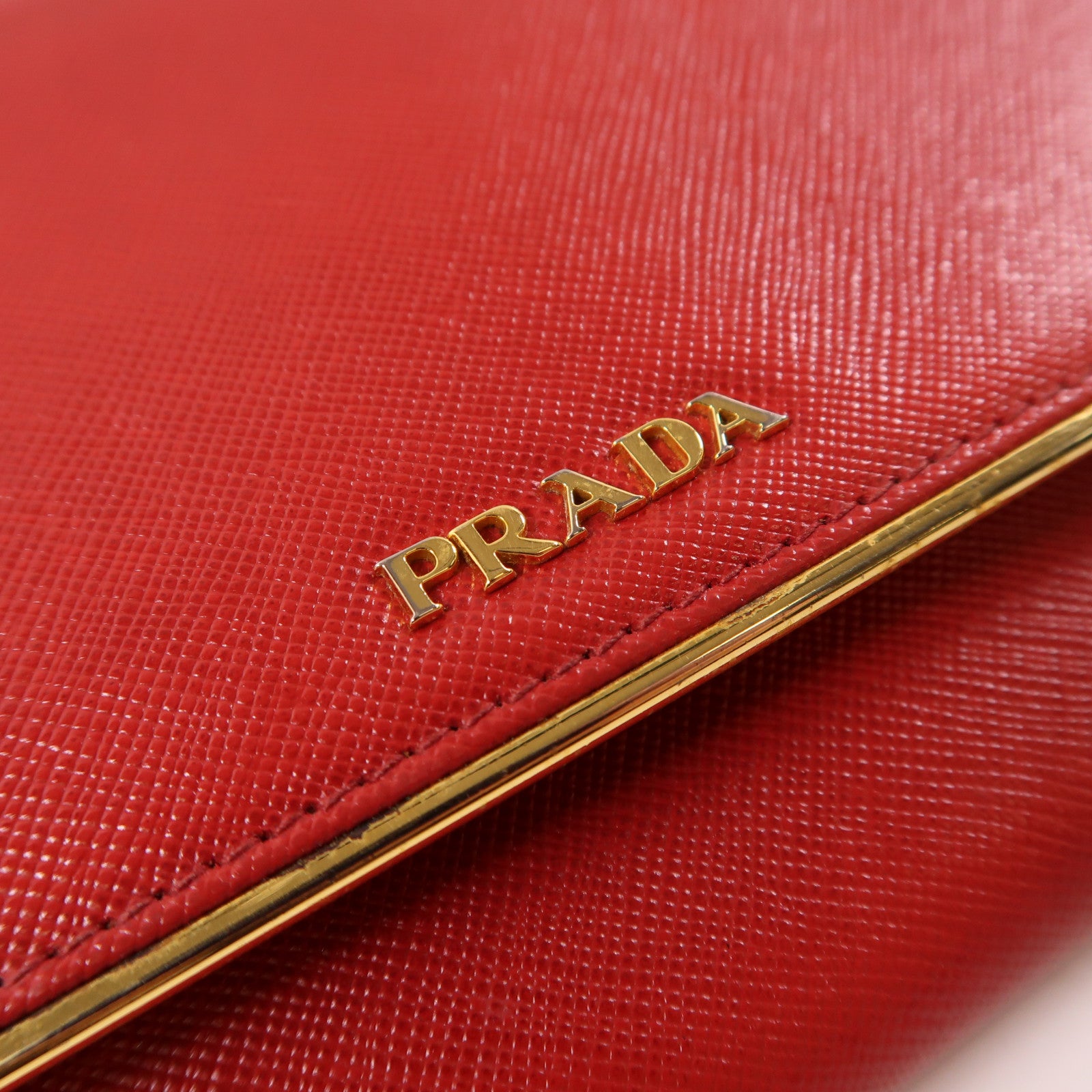 PRADA 牛皮皮革Long wallet金扣長錢包