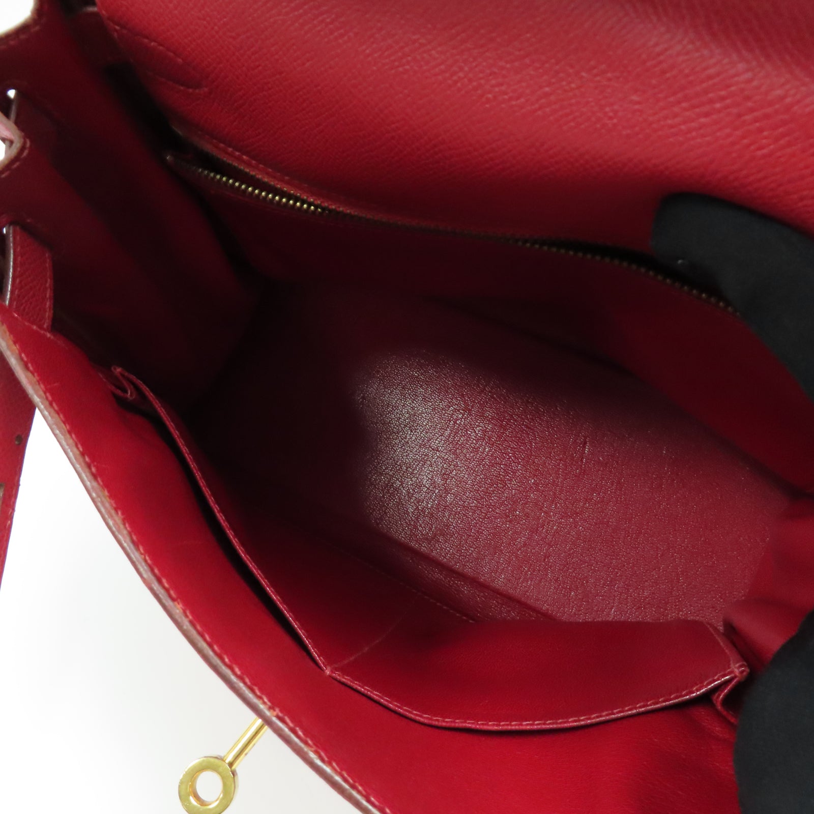 HERMES Epsom皮革Kelly 28金扣手挽肩背兩用袋紅色