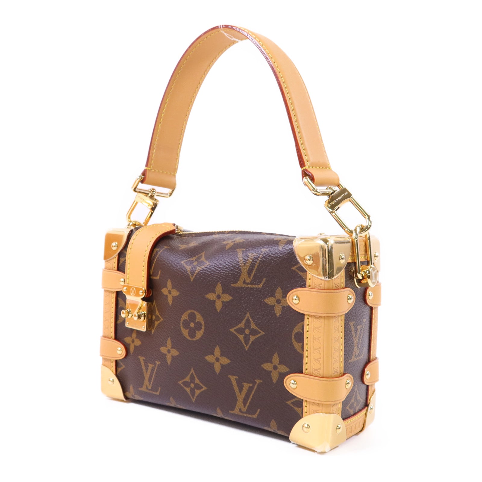 LOUIS VUITTON Monogram Side Trunk PM金扣手挽肩背兩用袋